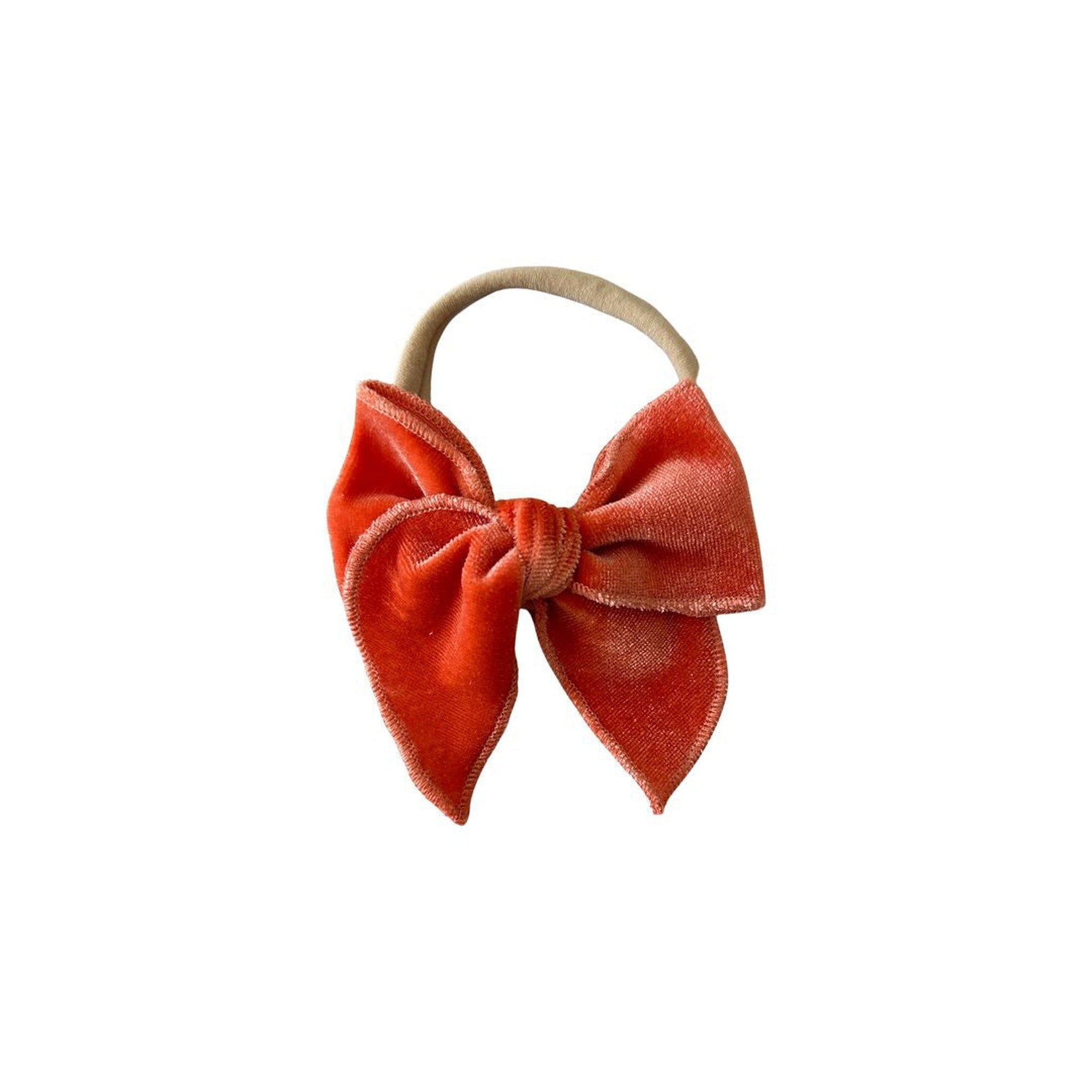 Velvet Fay Small Bow  Headband- Several Colors