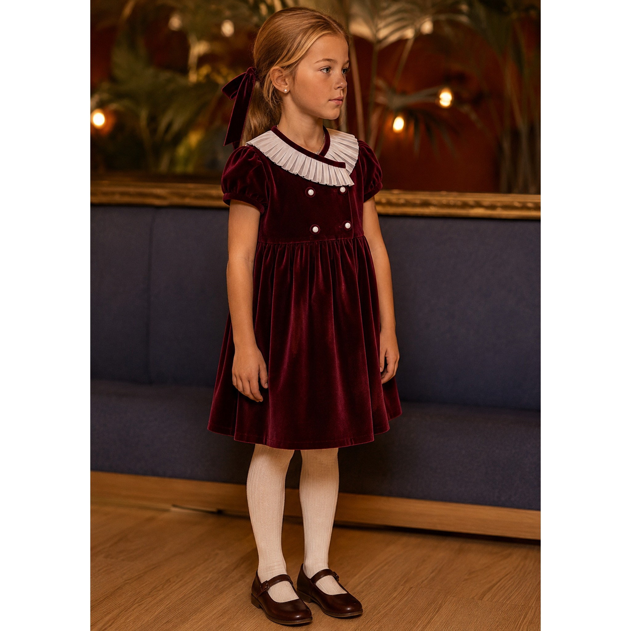 Vestido Burdeos Velvet Cruzado