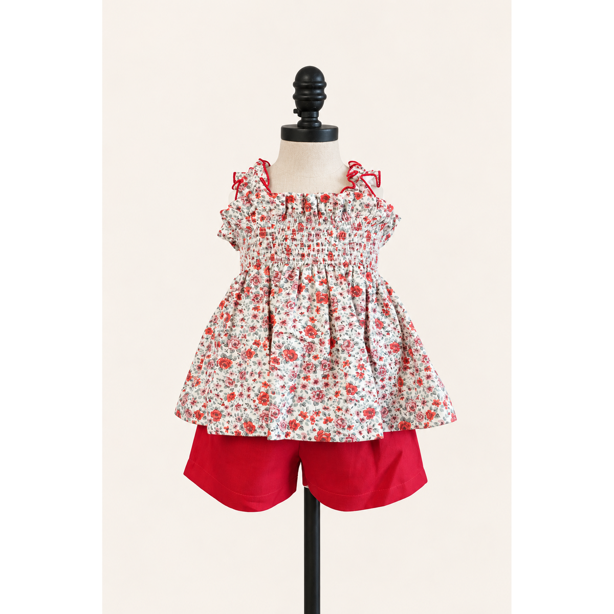 Flores Rojas Short Set