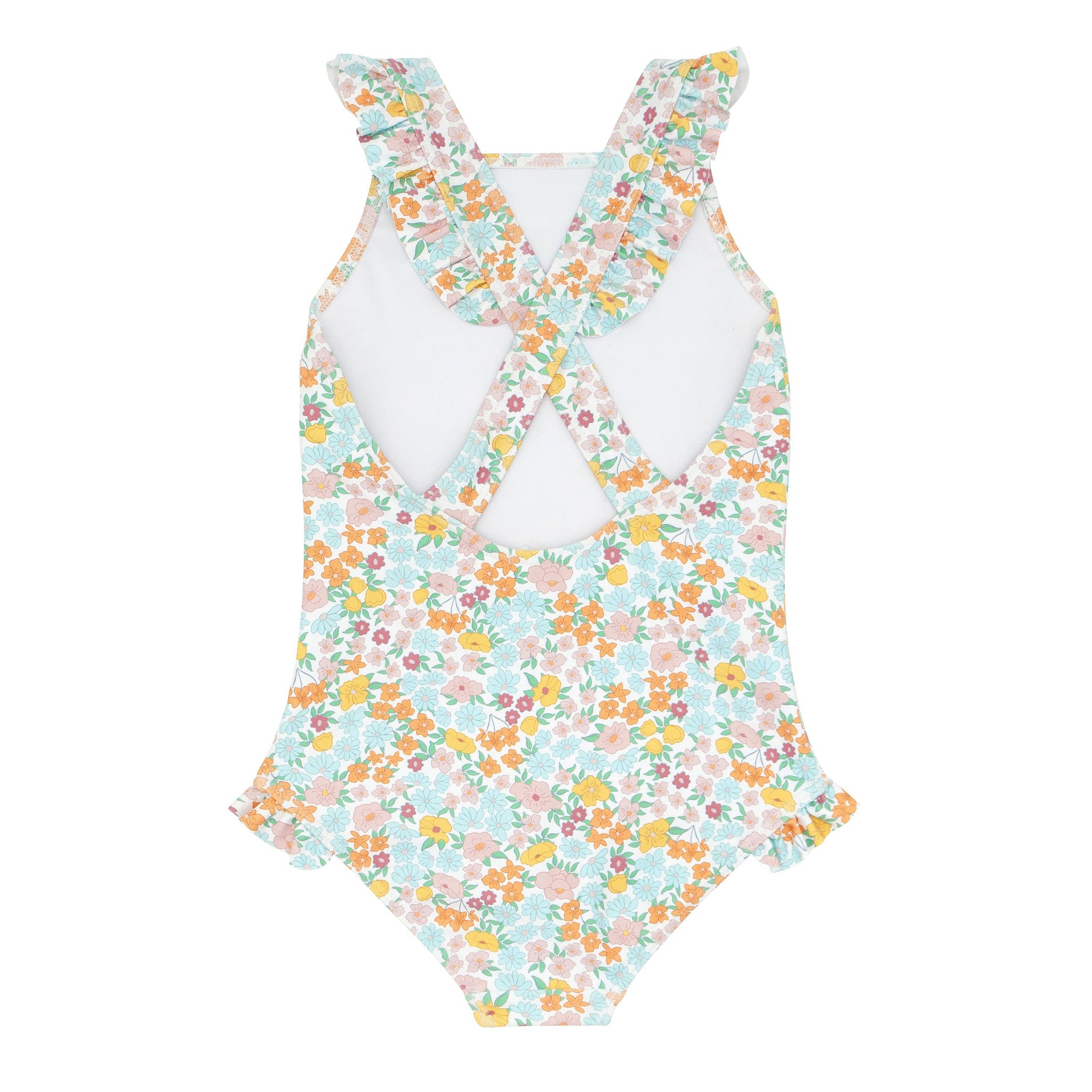 girls hawaiian floral crossover one piece
