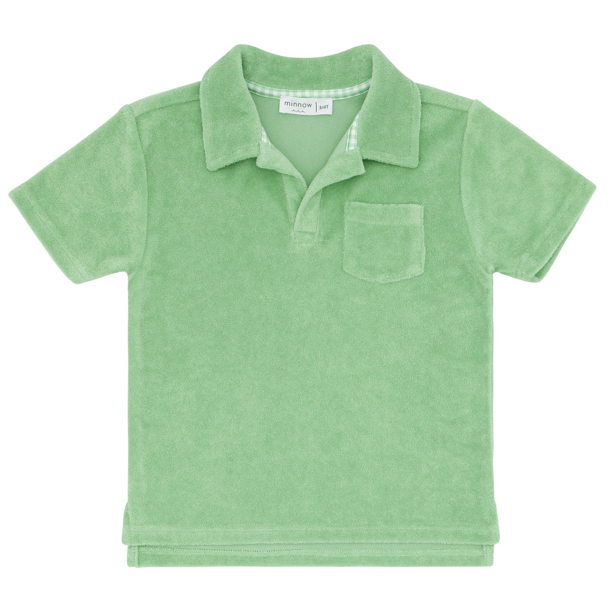 boys palm green short sleeve french terry polo and short set