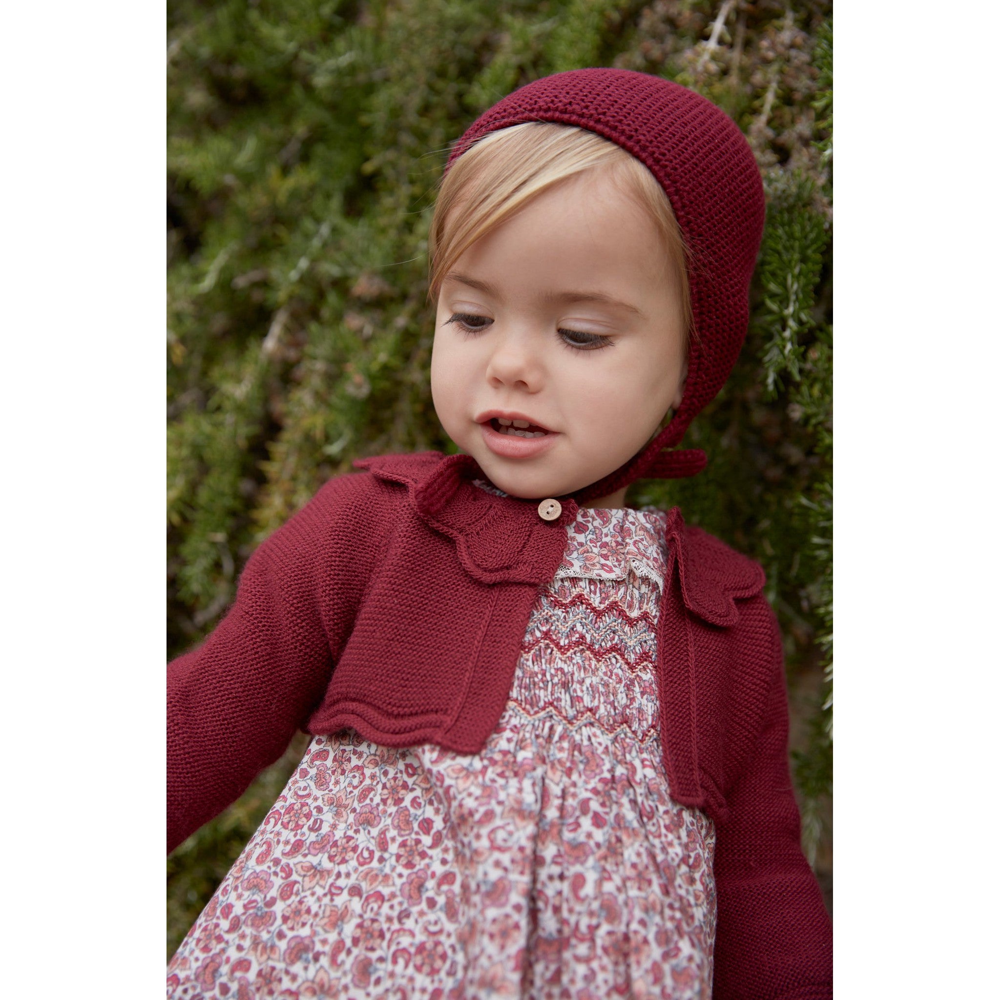 Bordeaux Hand Smocked Bloomer Set