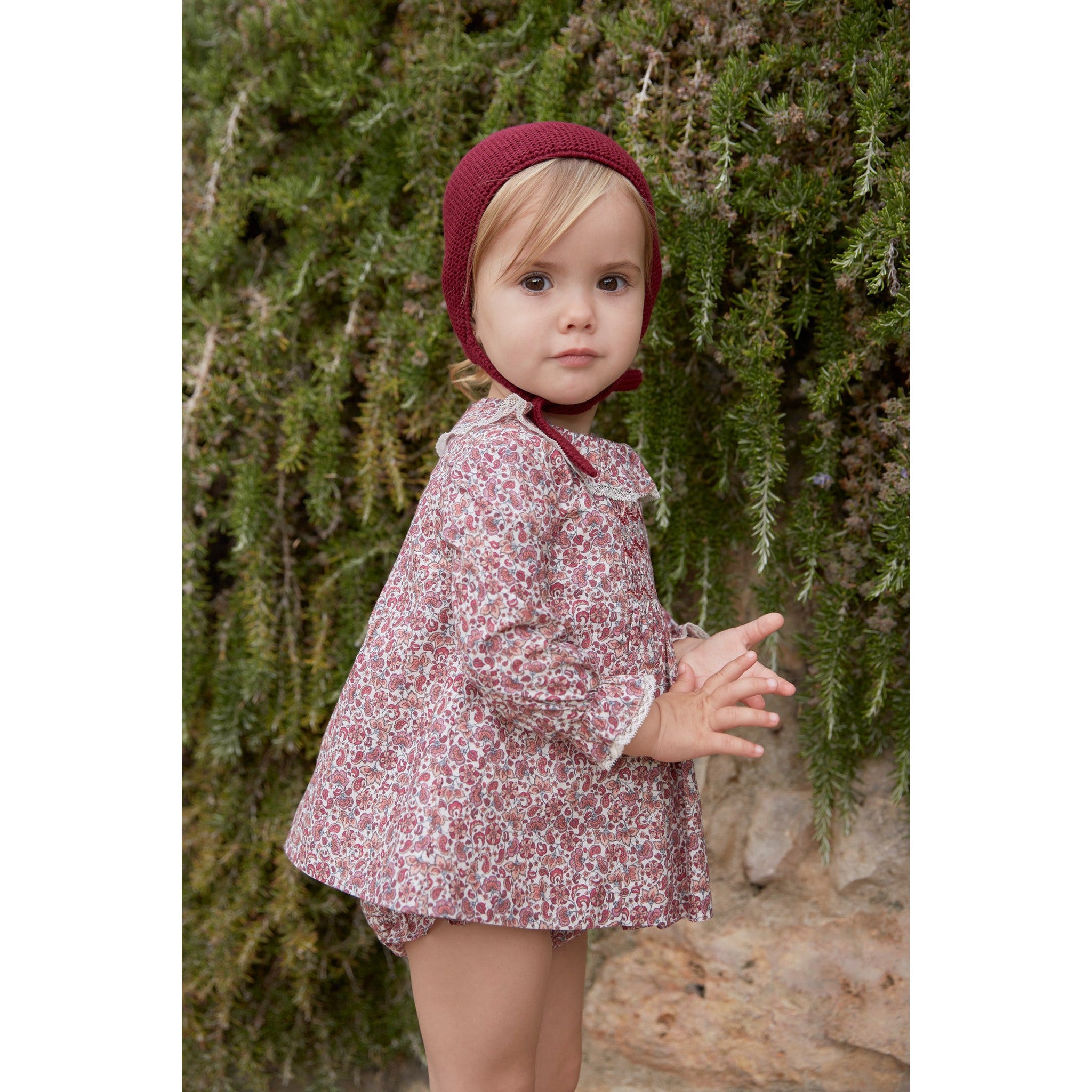 Bordeaux Hand Smocked Bloomer Set