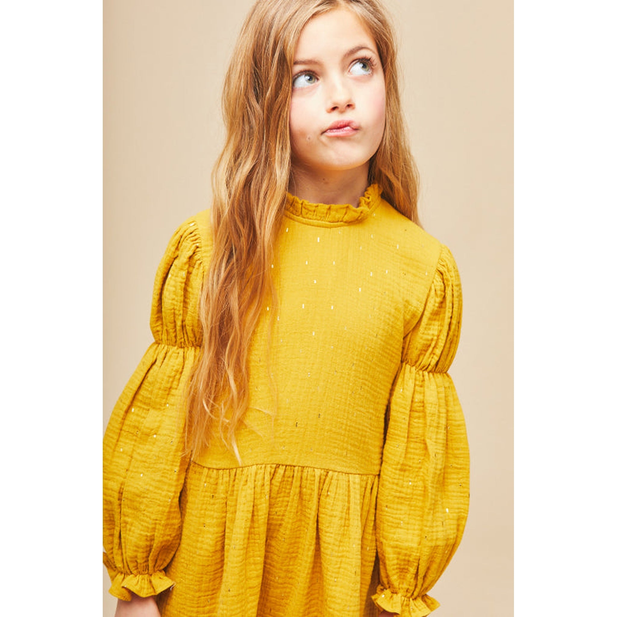 Emilie Muslin Dress - Mustard