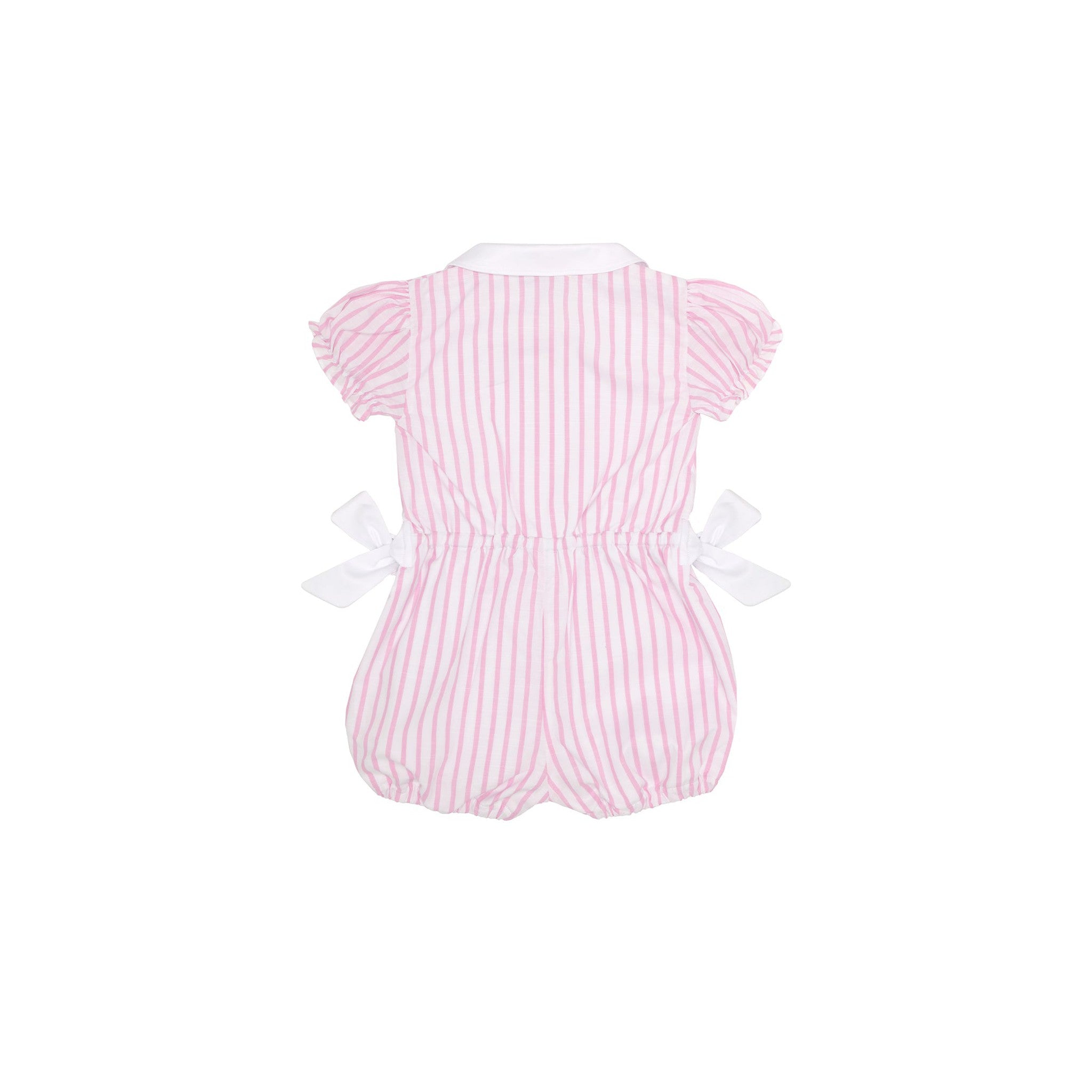 Pink Stripes Bow Romper