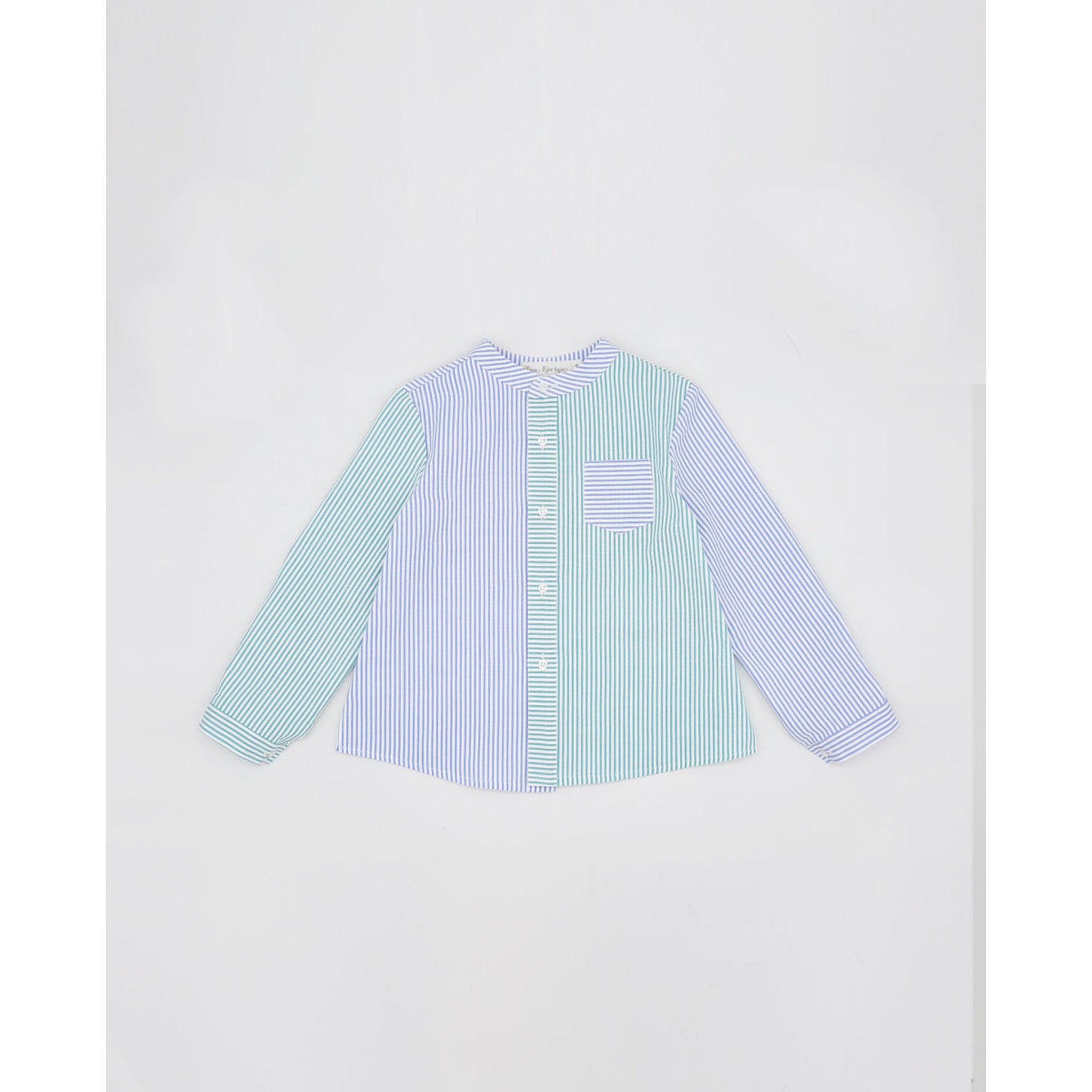 Blue Green Seersucker Short Set