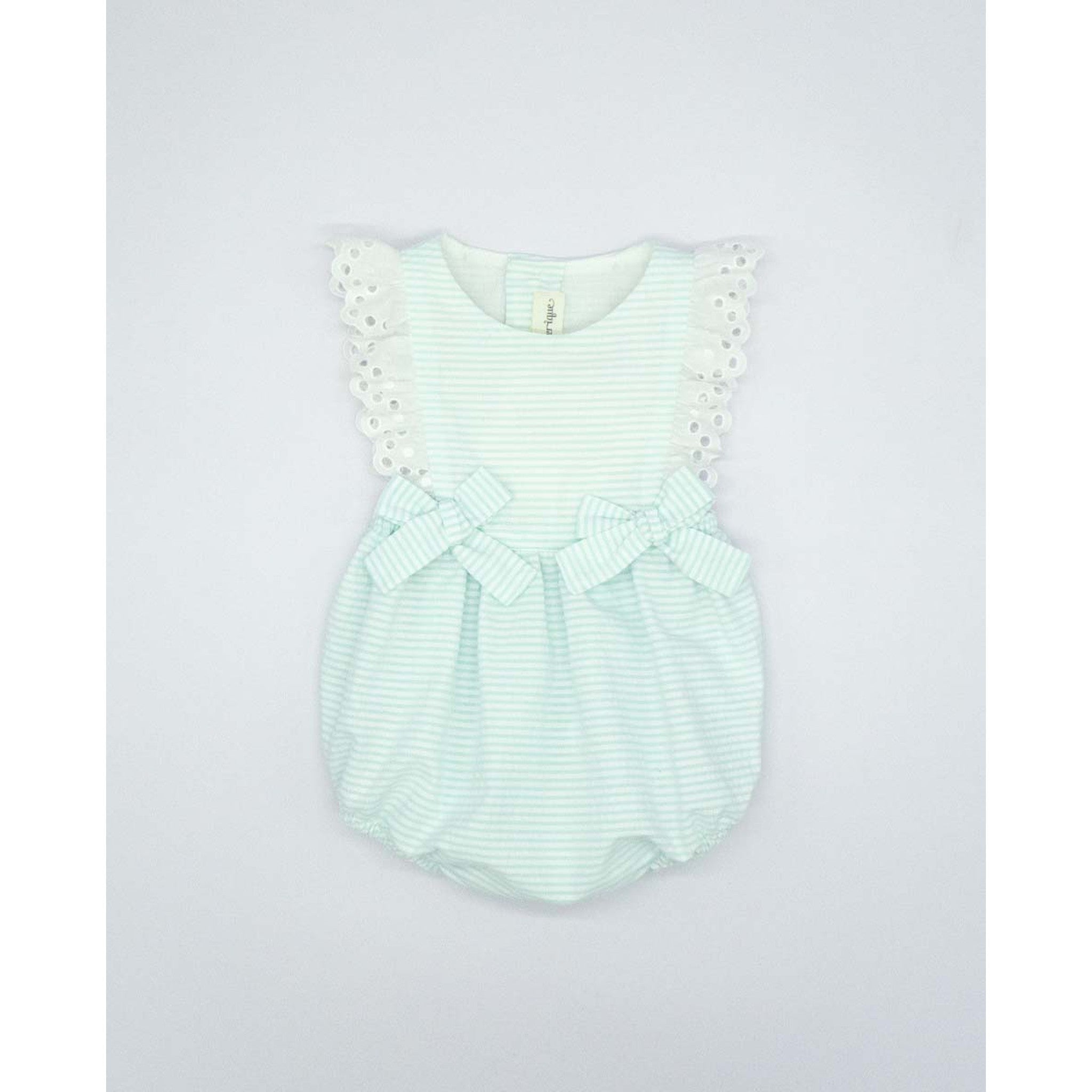 Turquoise Eyelet Romper