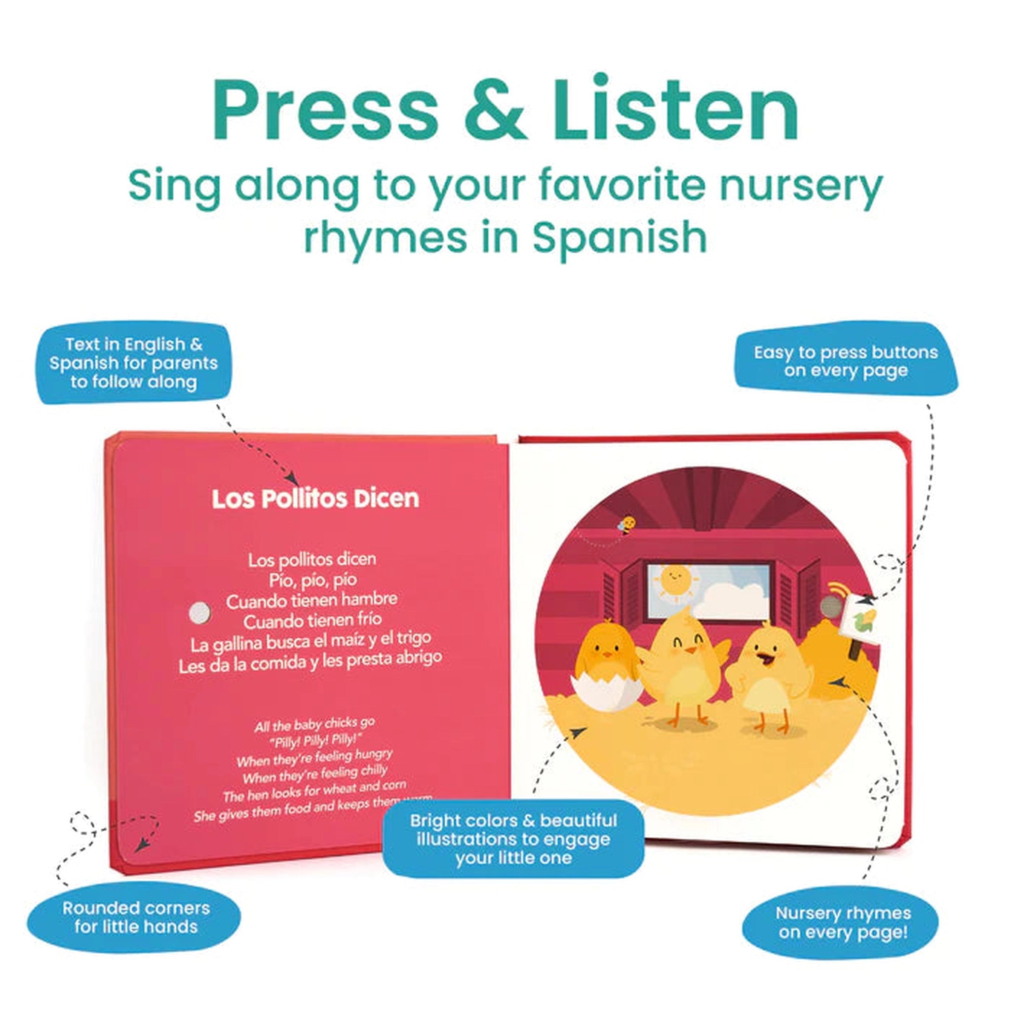 Los Pollitos Dicen & Other Nursery Rhymes Musical Book