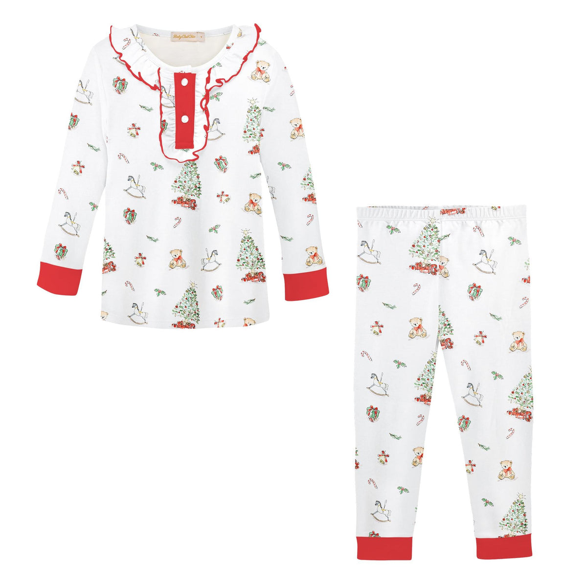 Pre Order - Girl Christmas Tree Pima Two Piece