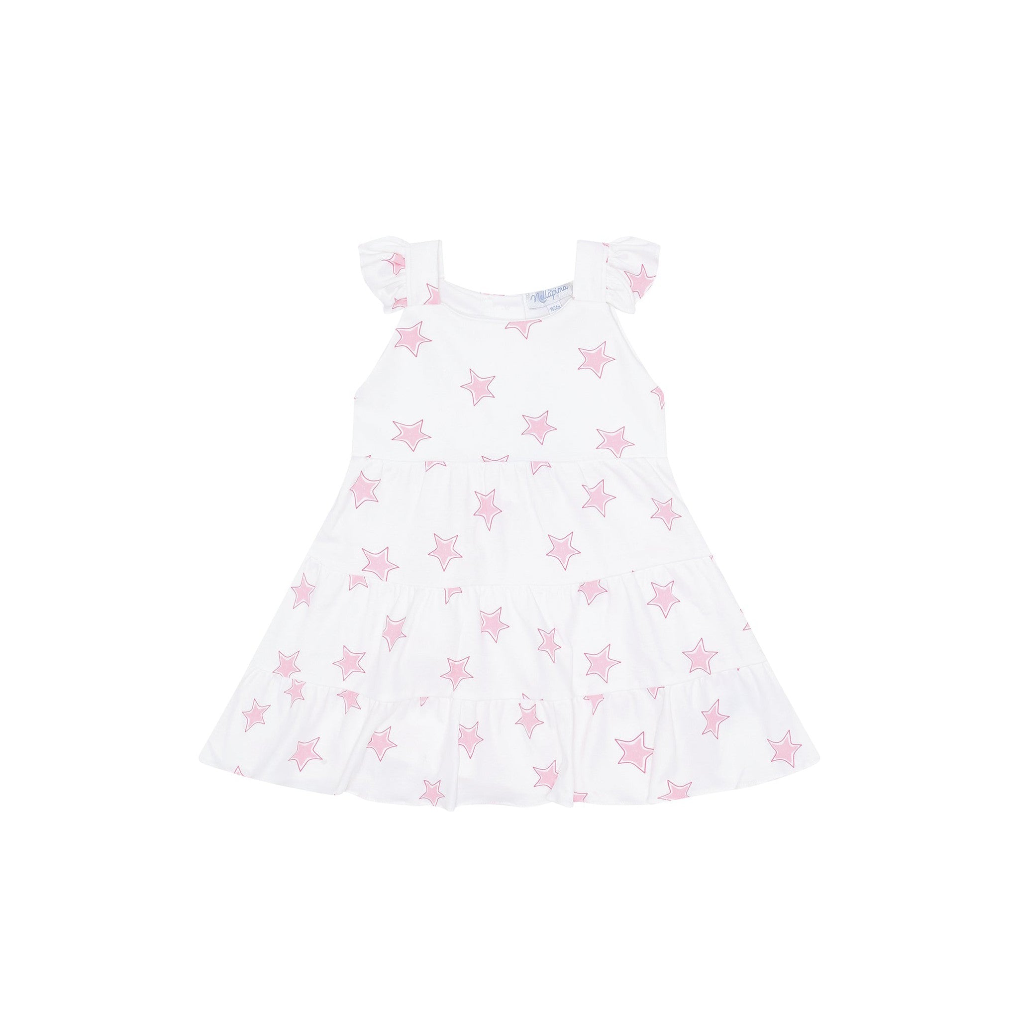 Pink Stars Pima Ruffle Dress