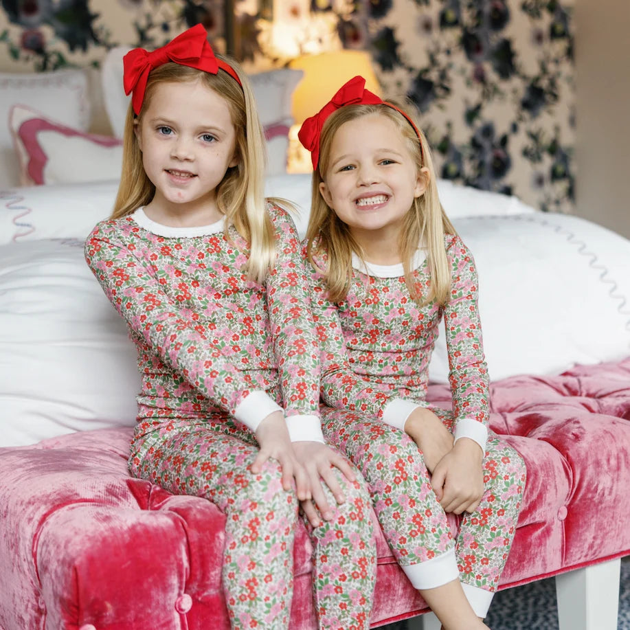 PRE ORDER Ava Girls' Pajama Pant Set - Floral Noel