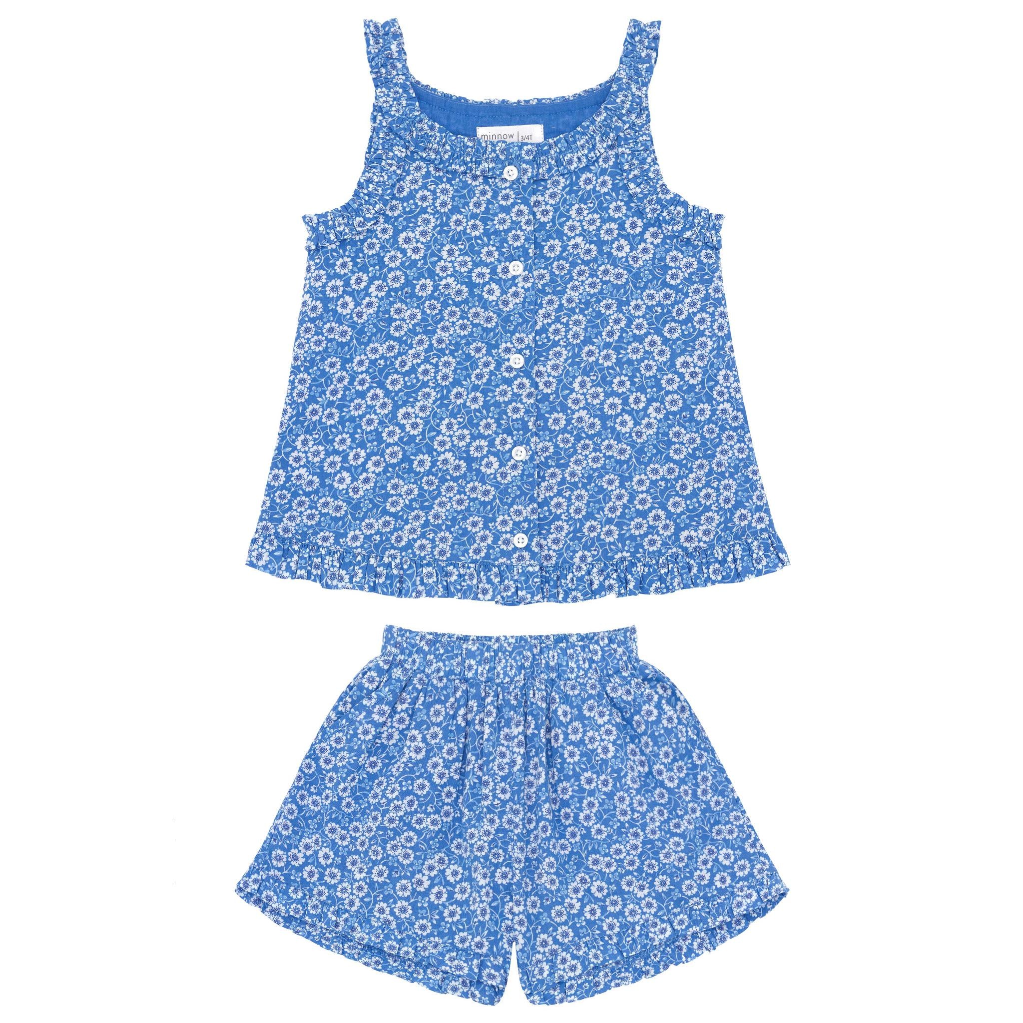 rosebay ruffle tank and short set