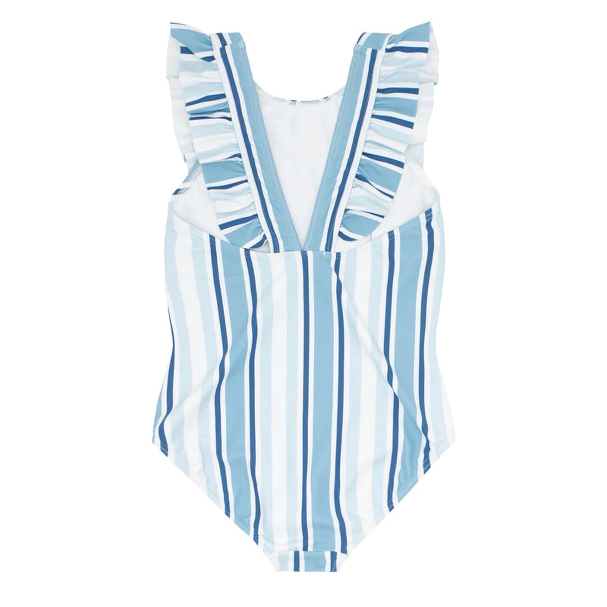 girls freshwater stripe ruffle one piece