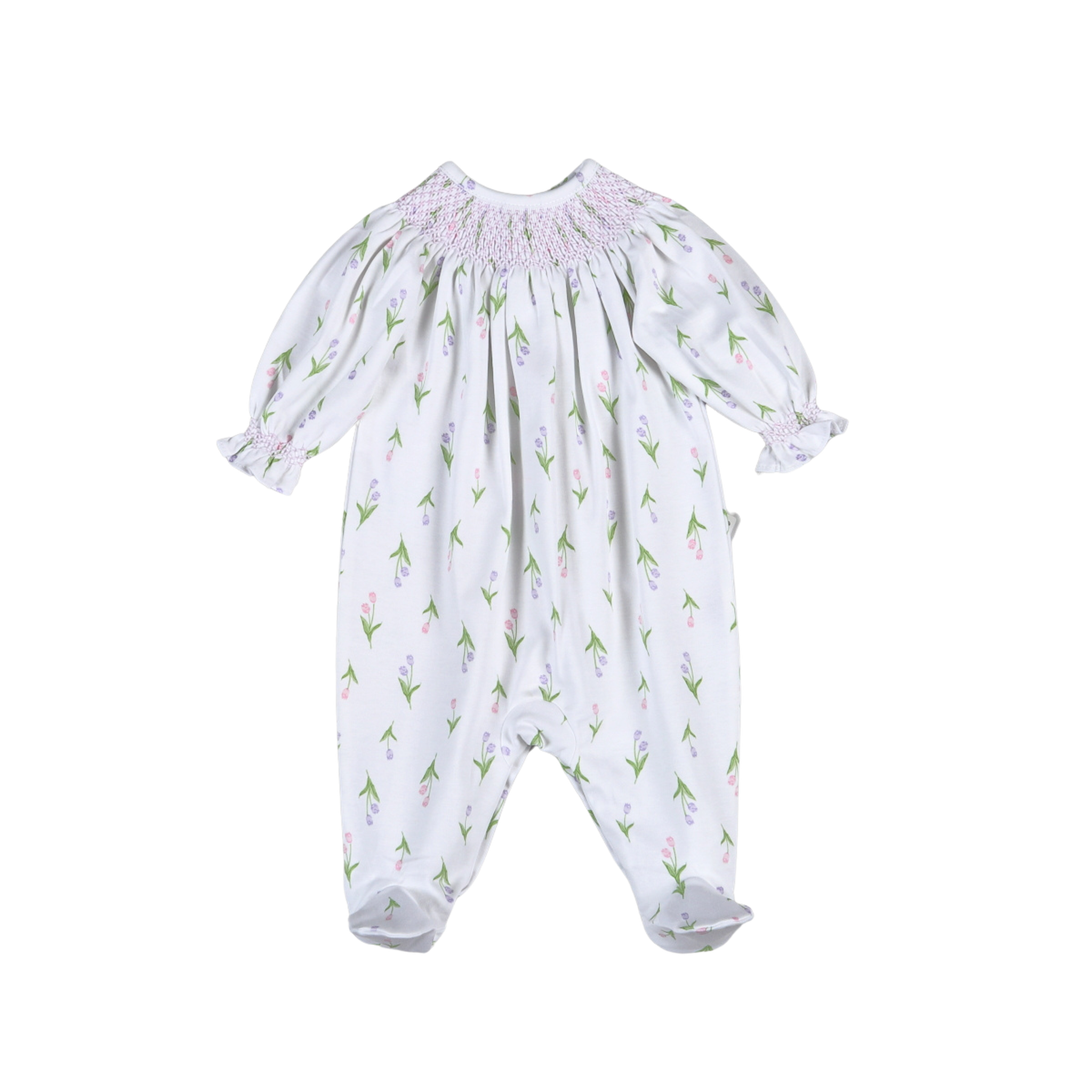 Zoe Floral Hand Smocked Bishop Footie