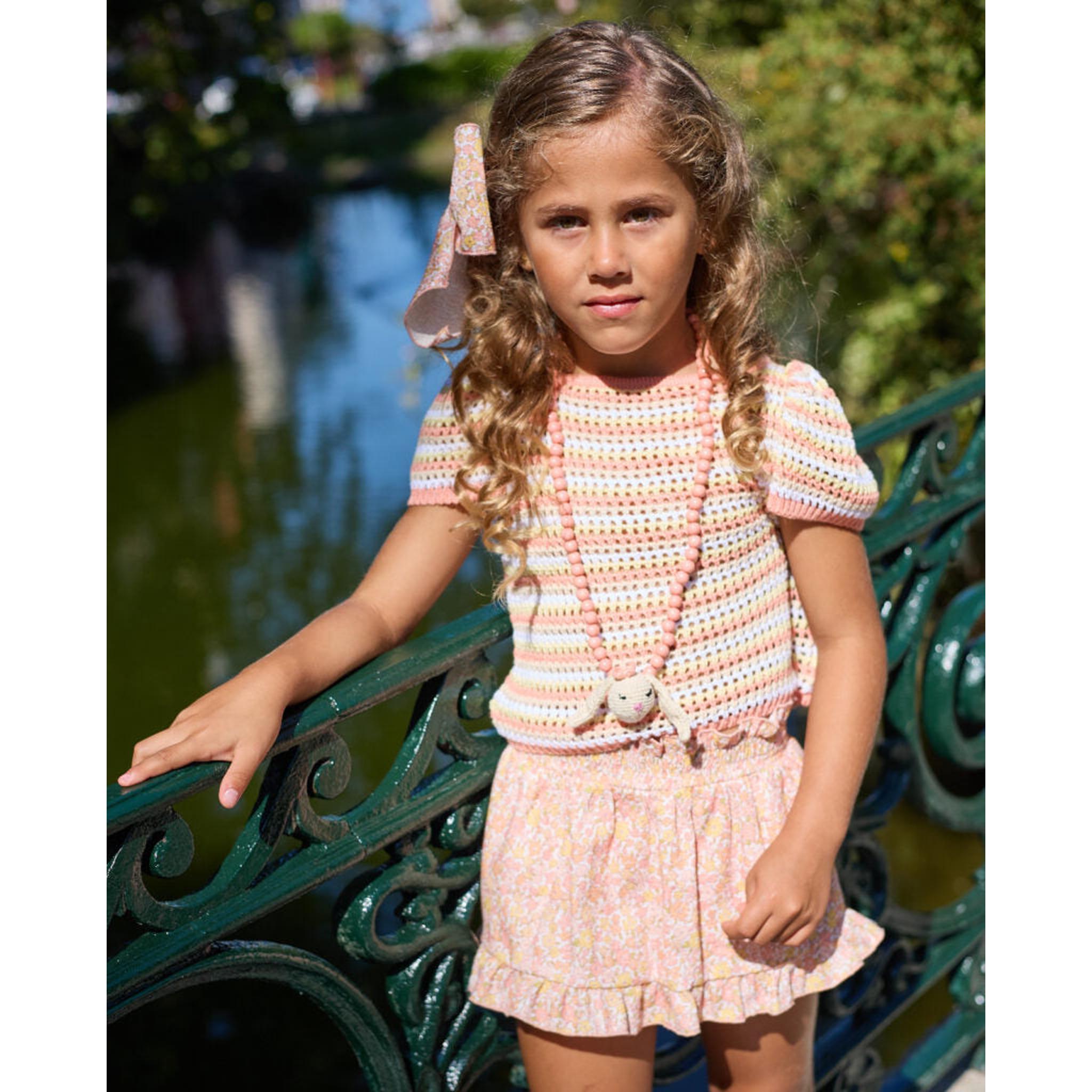 Tricot Skirt Set Peach