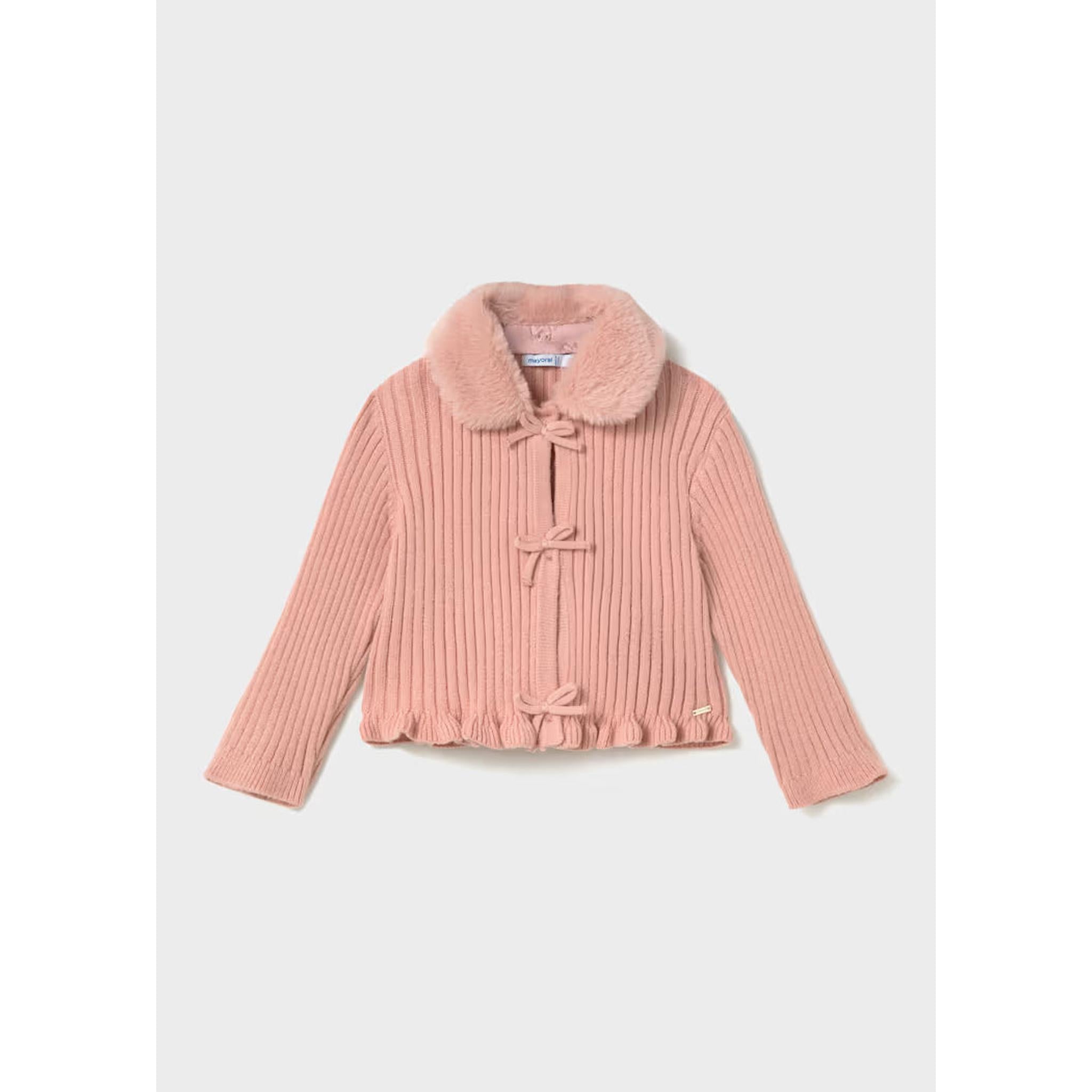Baby Cardigan with Faux Fur Collar