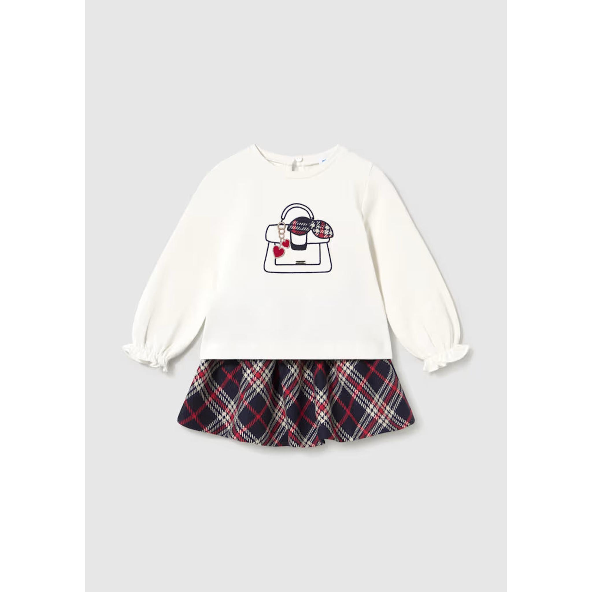 Plaid Skirt and T-Shirt Set
