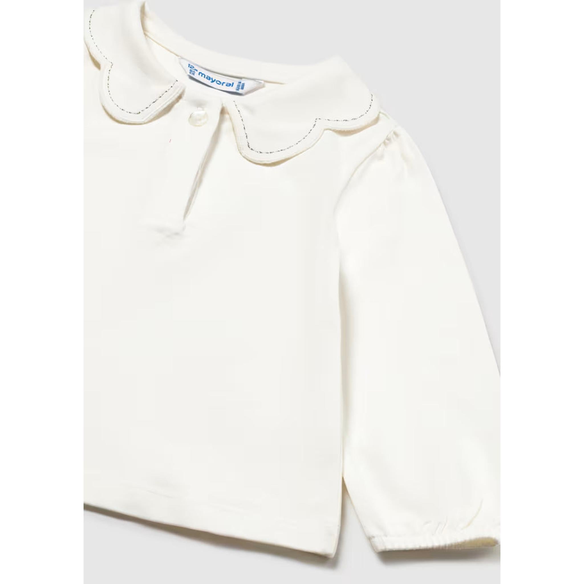 Scalloped Collar Polo Set