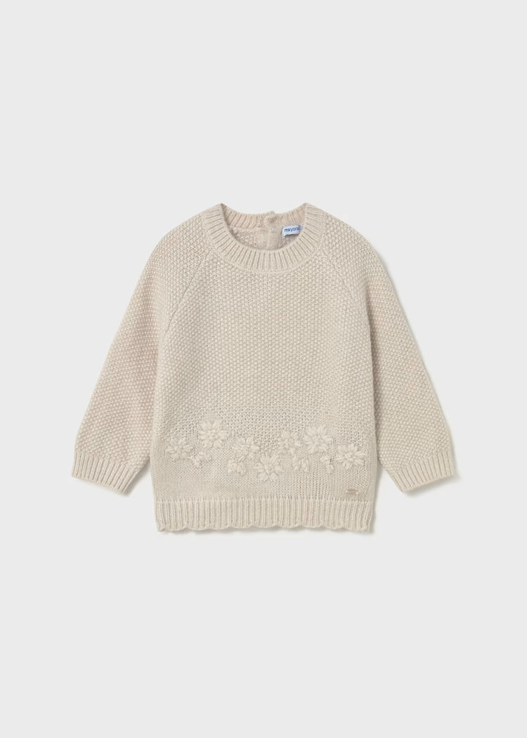 Baby Sweater with Embroidered Flowers