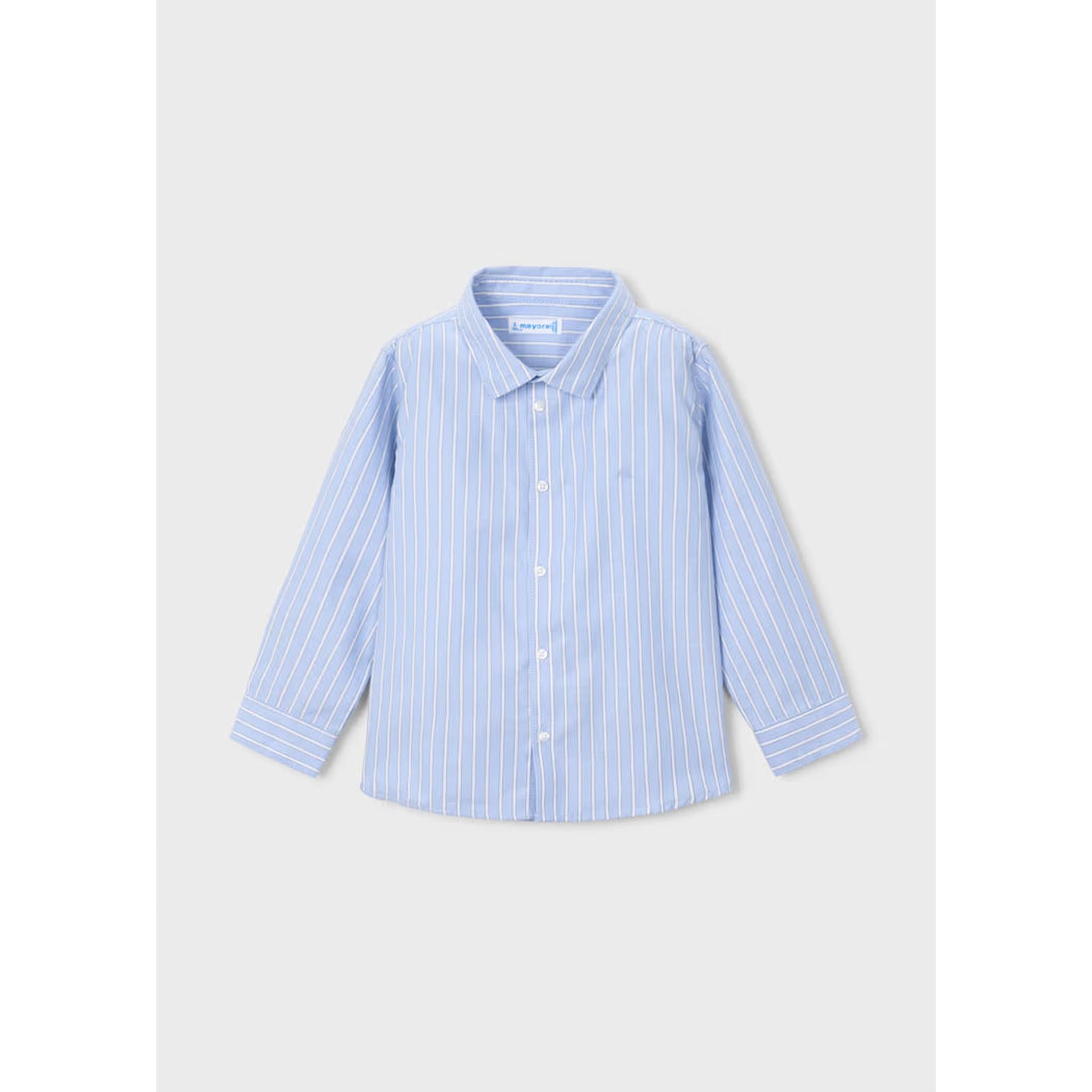 Boy Button-up Shirt - White Stripe