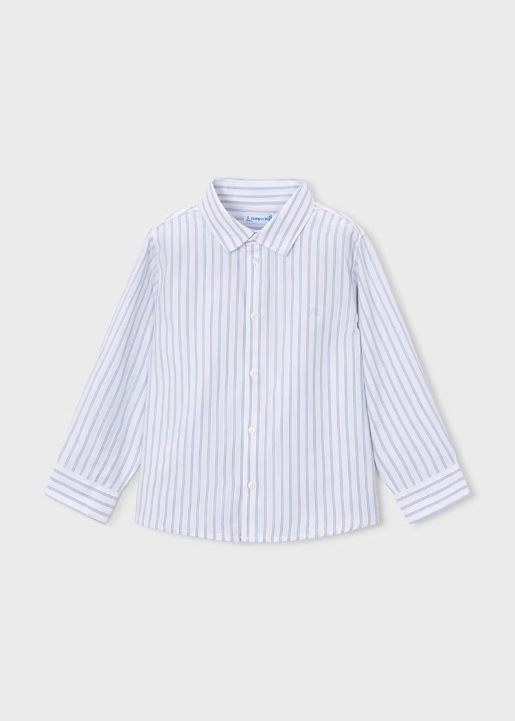 Boy Button-up Shirt - Blue Stripes