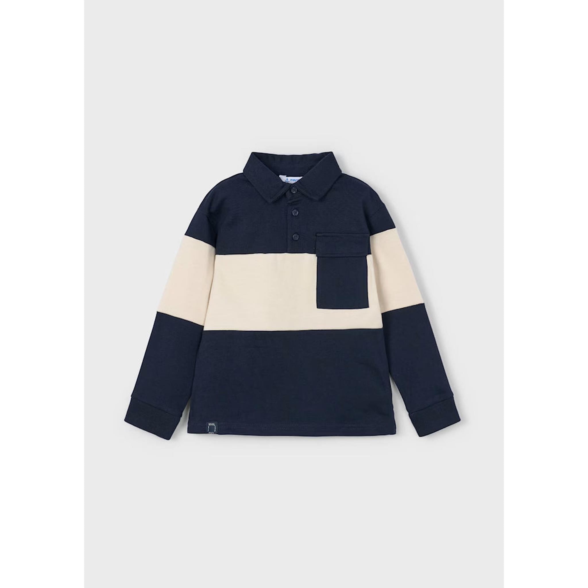 Boy Striped Knit Polo Shirt