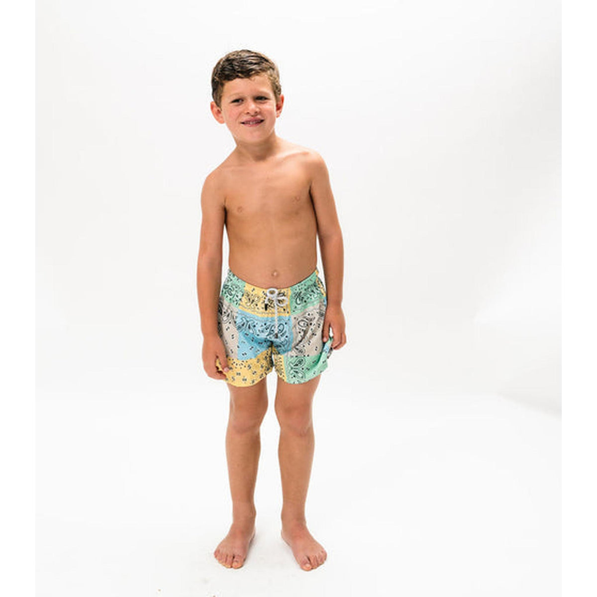 boy swim shorts bandana