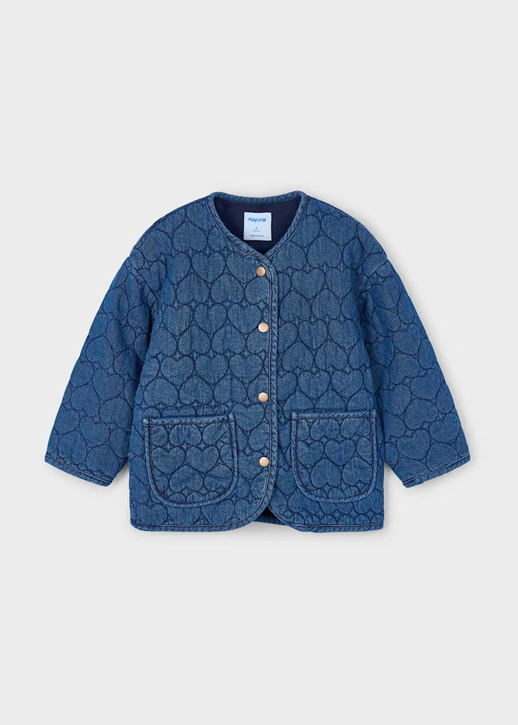 Girl Heart Printed Denim Jacket