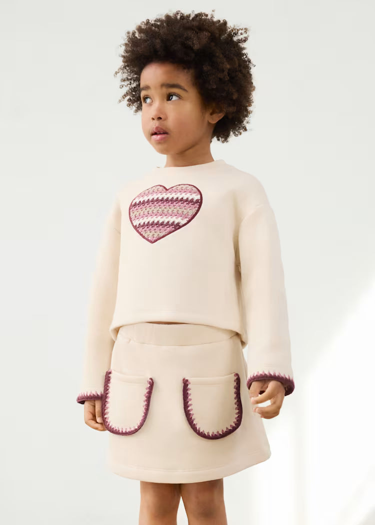 Girl Heart Sweatshirt and Skirt Set