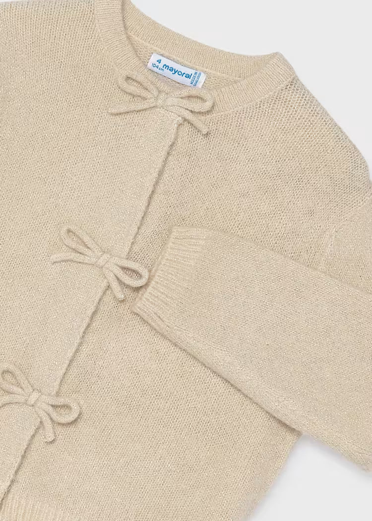 Girl Knit Cardigan With Bows