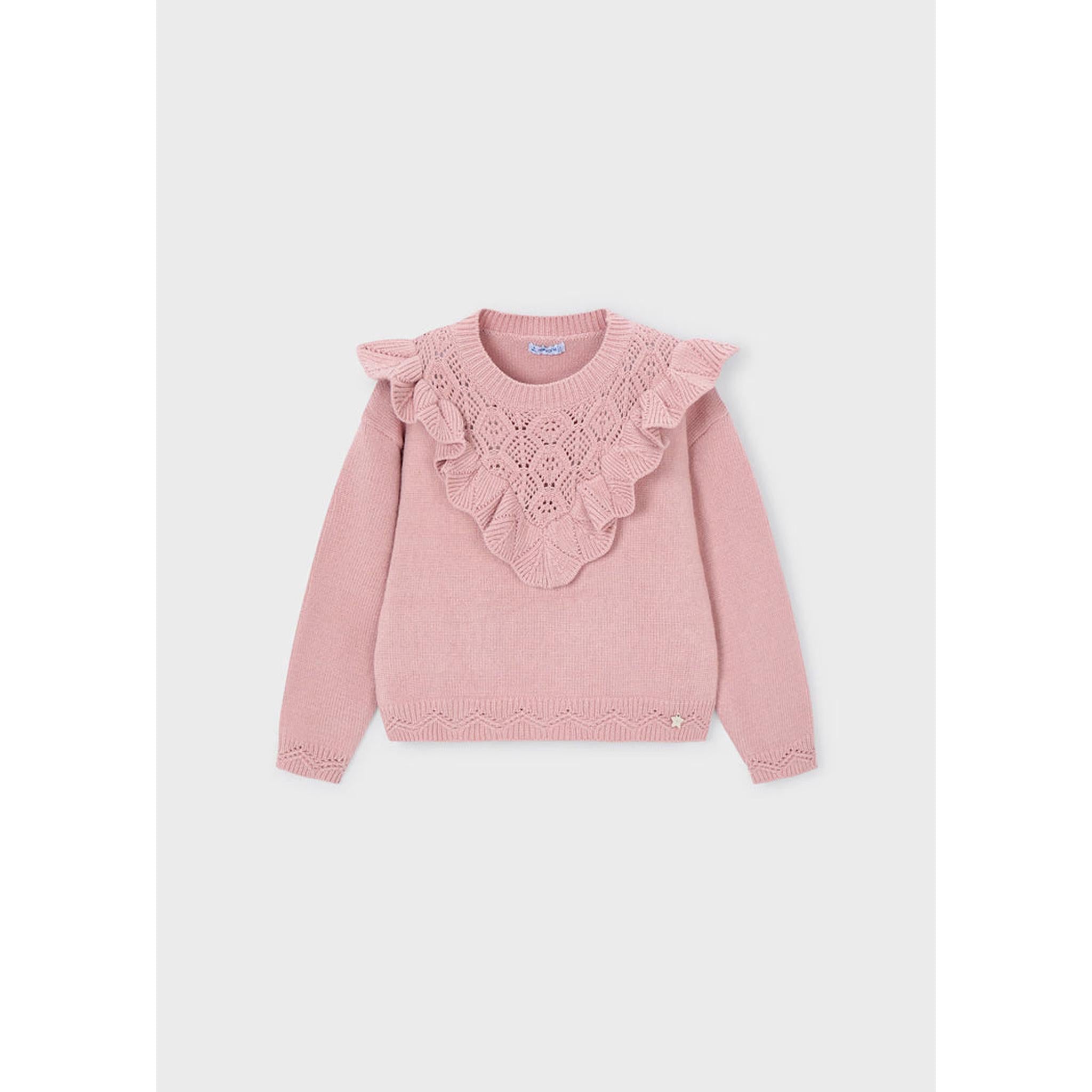 Girl Openwork Knit Sweater