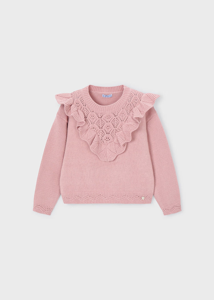Girl Openwork Knit Sweater