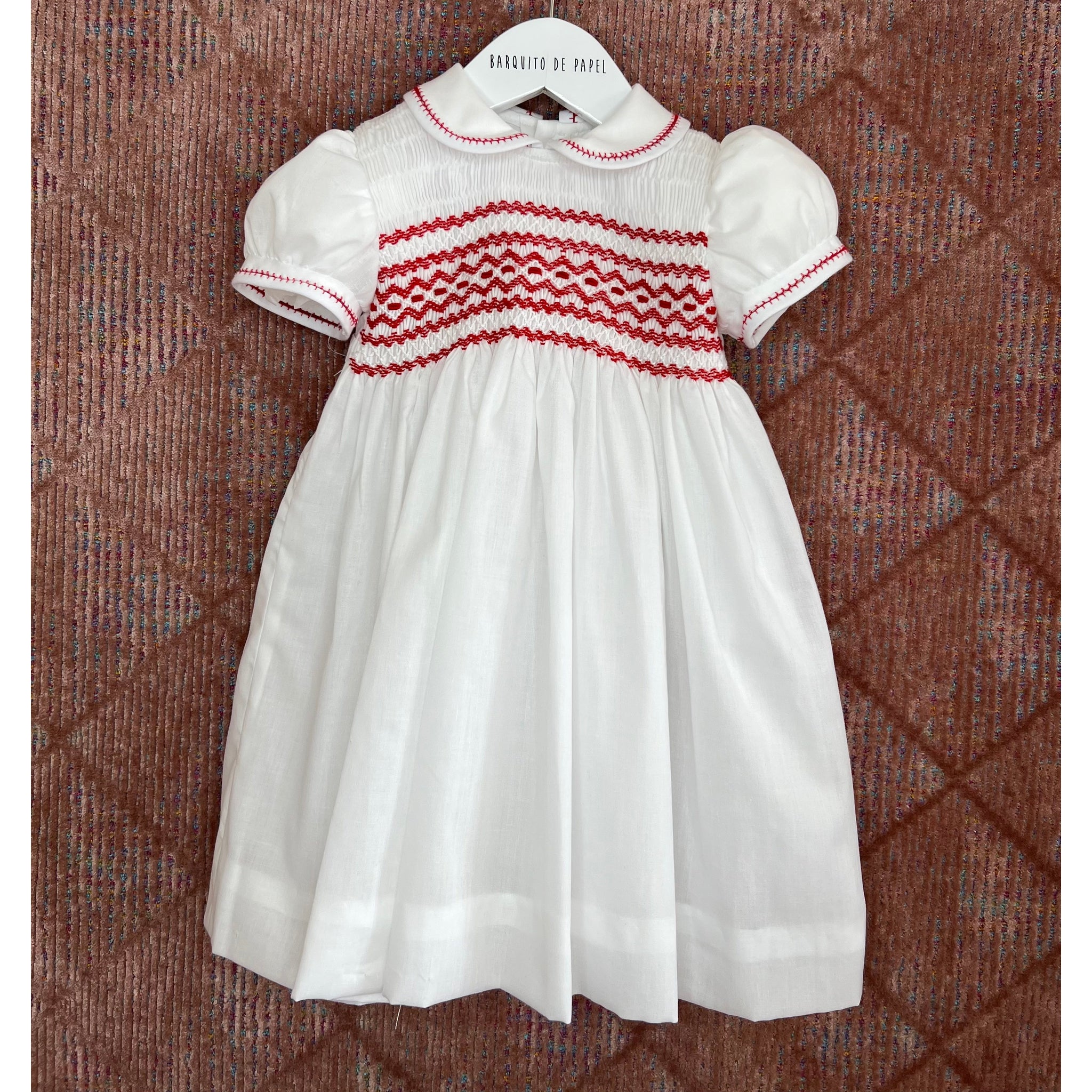 Pilar Smocked Dress - Red