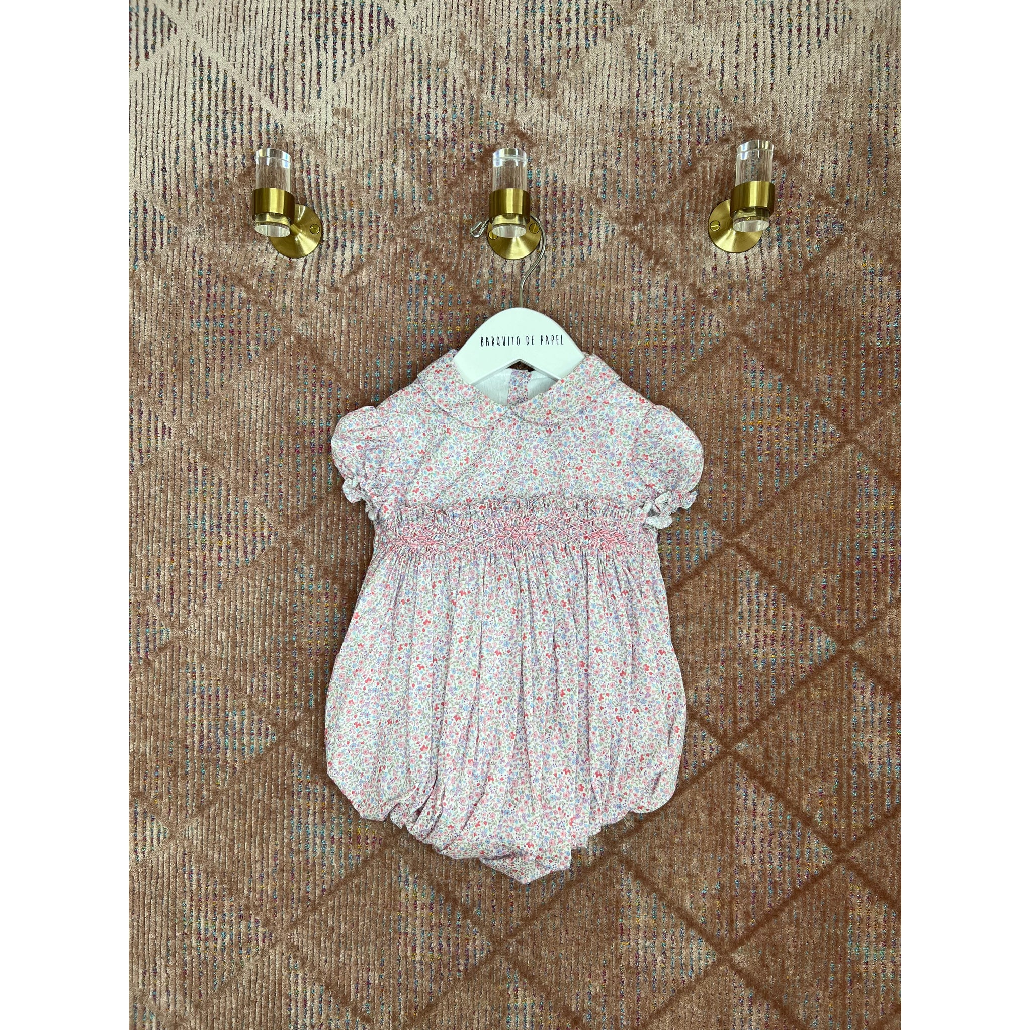 Florecitas Rosa Smocked Romper