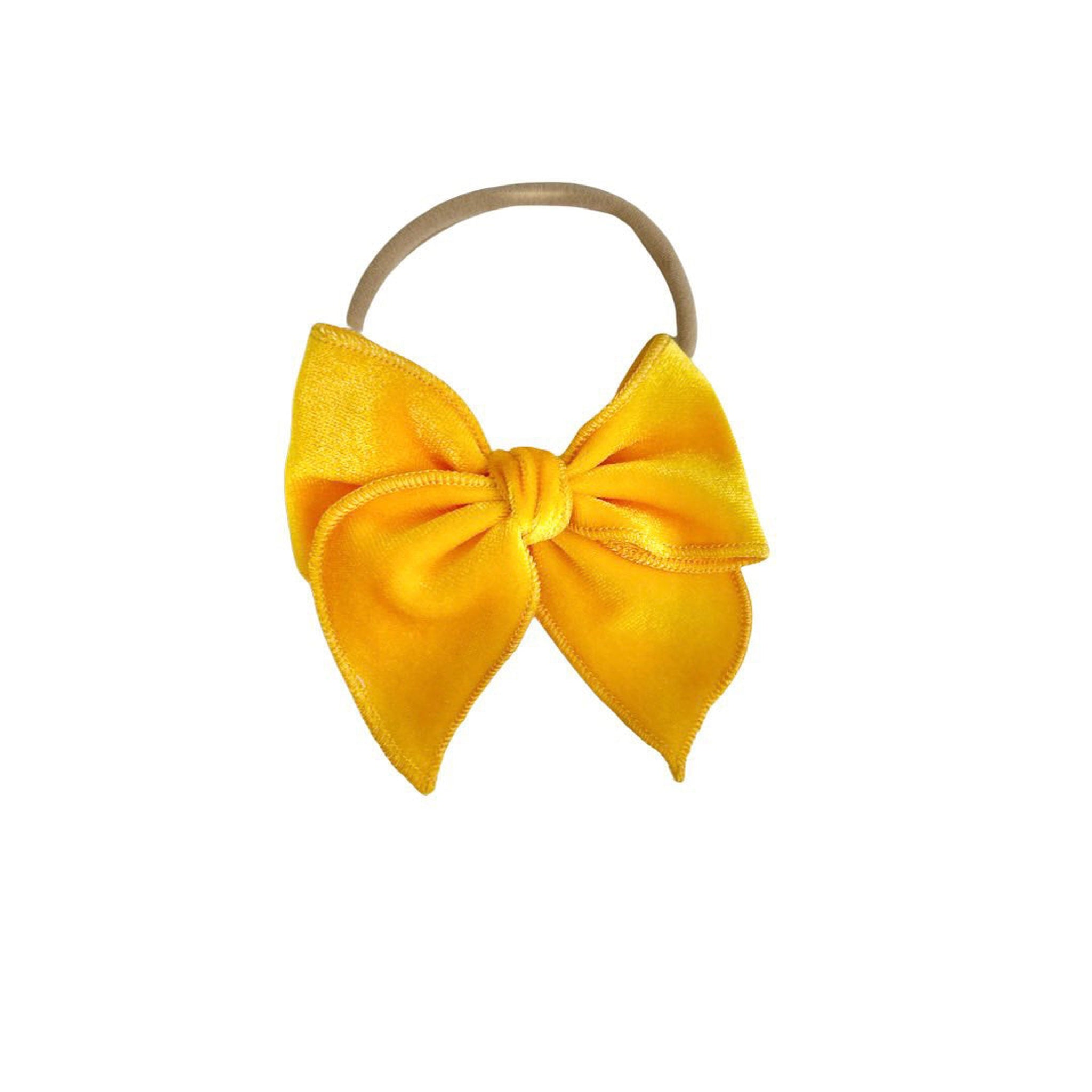 Velvet Fay Small Bow  Headband- Several Colors