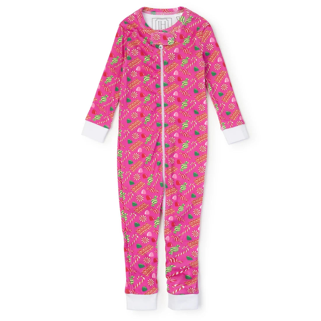 PRE ORDER Parker Girls' Zipper Pajama - Christmas Candy Pink