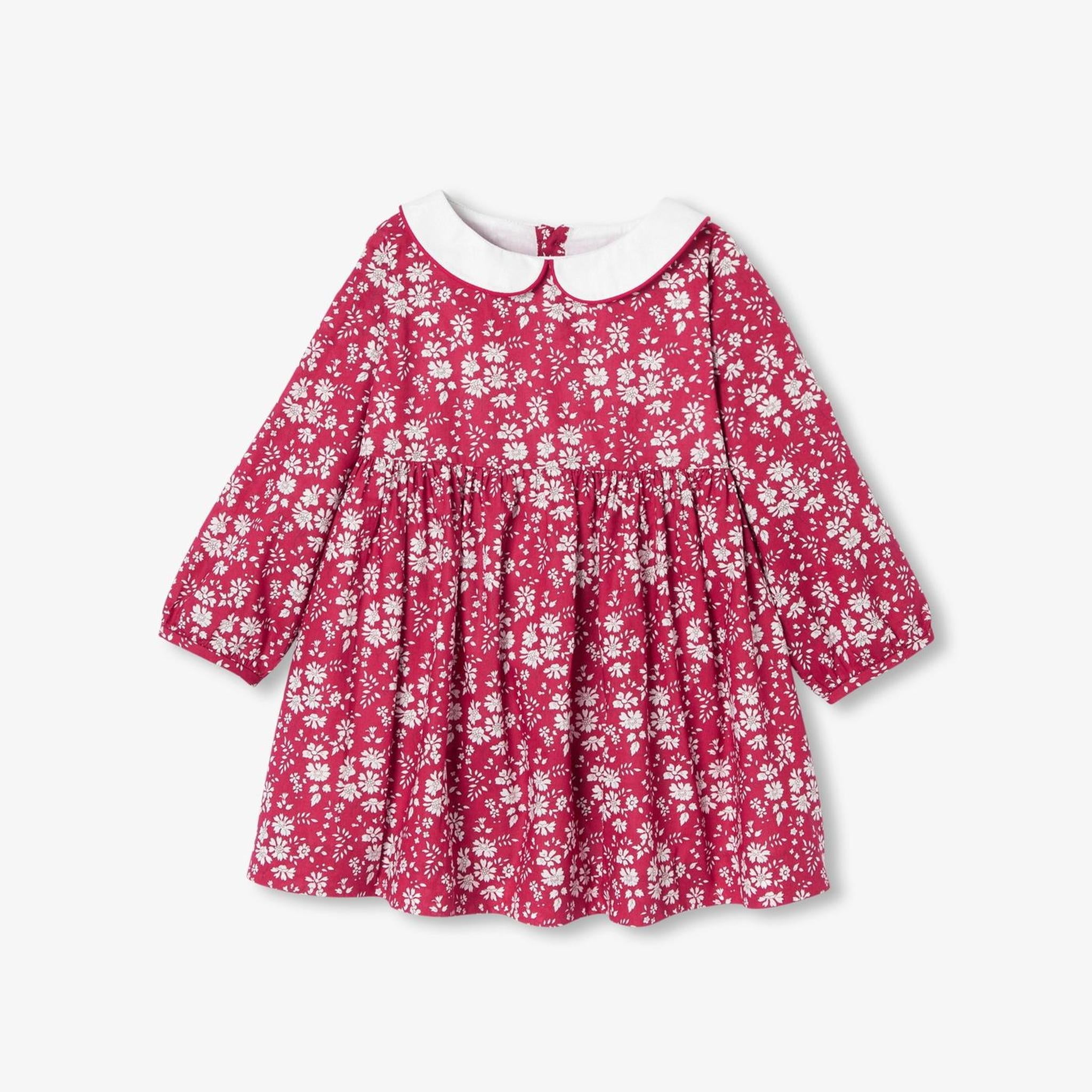 Baby girl long-sleeved dress in Liberty fabric