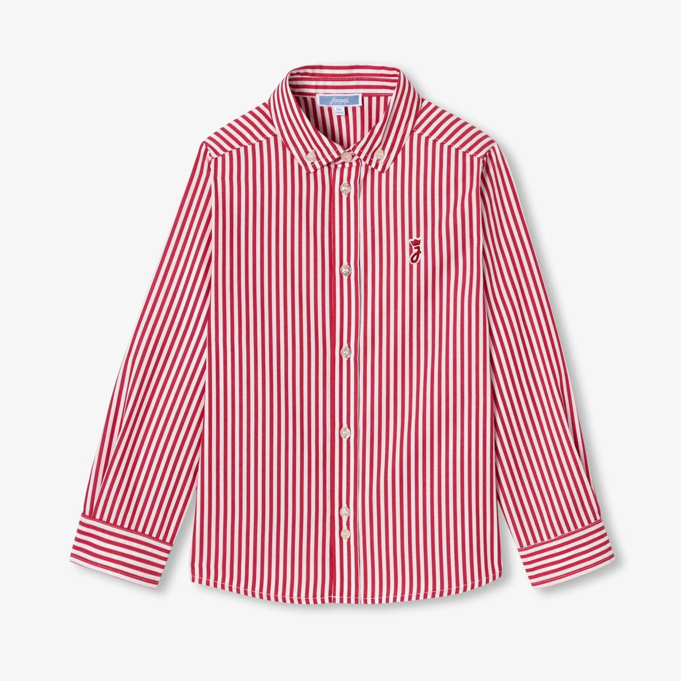 striped popeline shirt - white/red