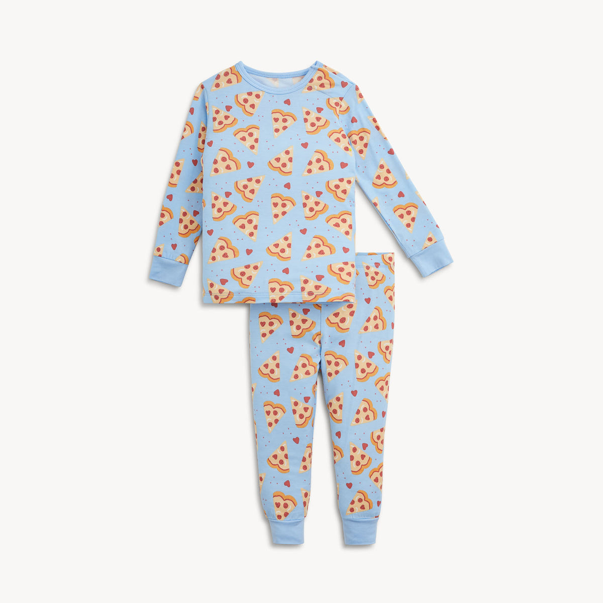 Pizza My Heart Blue Modal L/s Lng Pant Pj