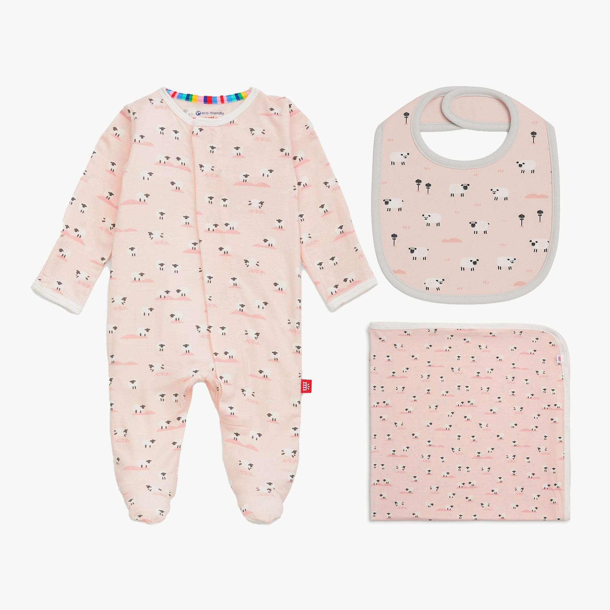 Baa Baa Baby Pink Modal 3pc Gift Set