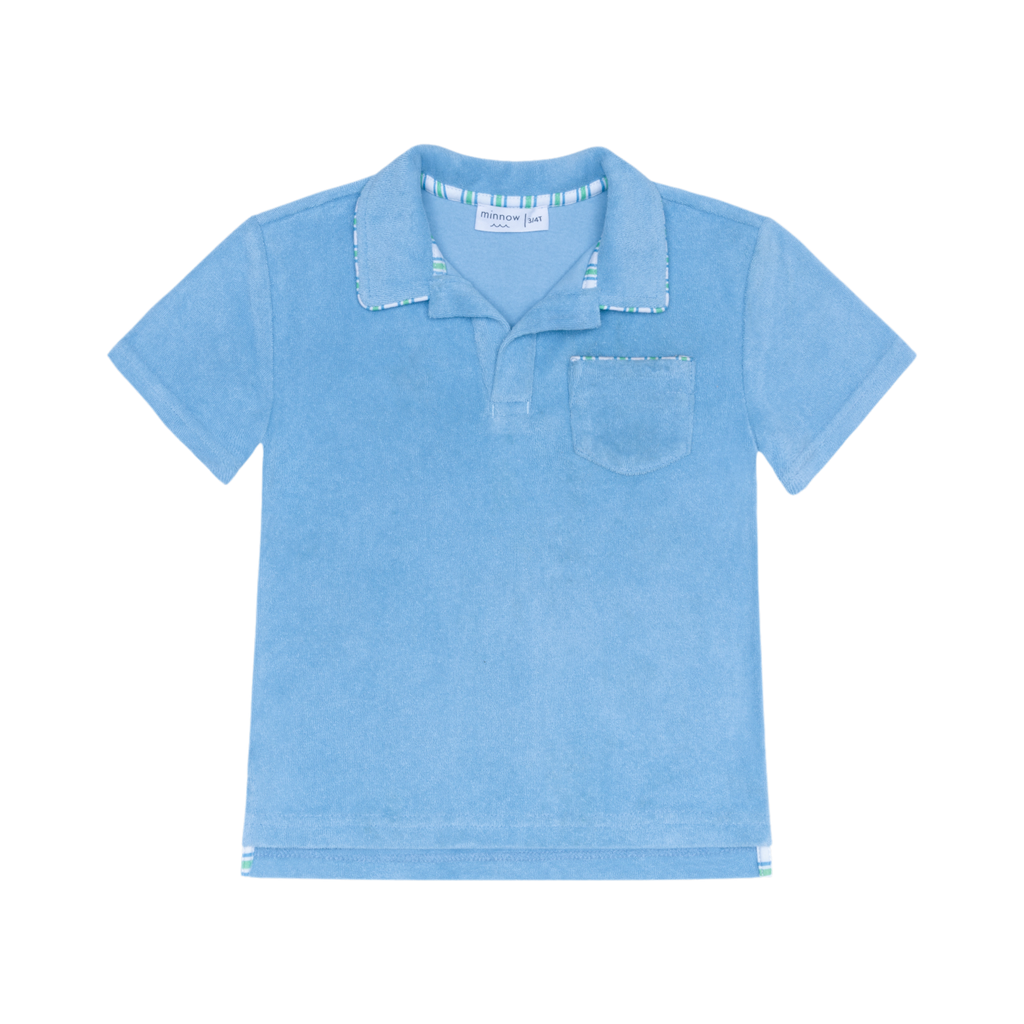 boys le marin blue french terry polo