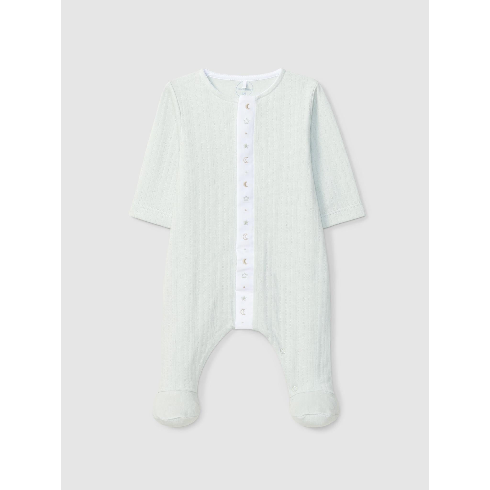 Babygrow in organic cotton with embroidered detail