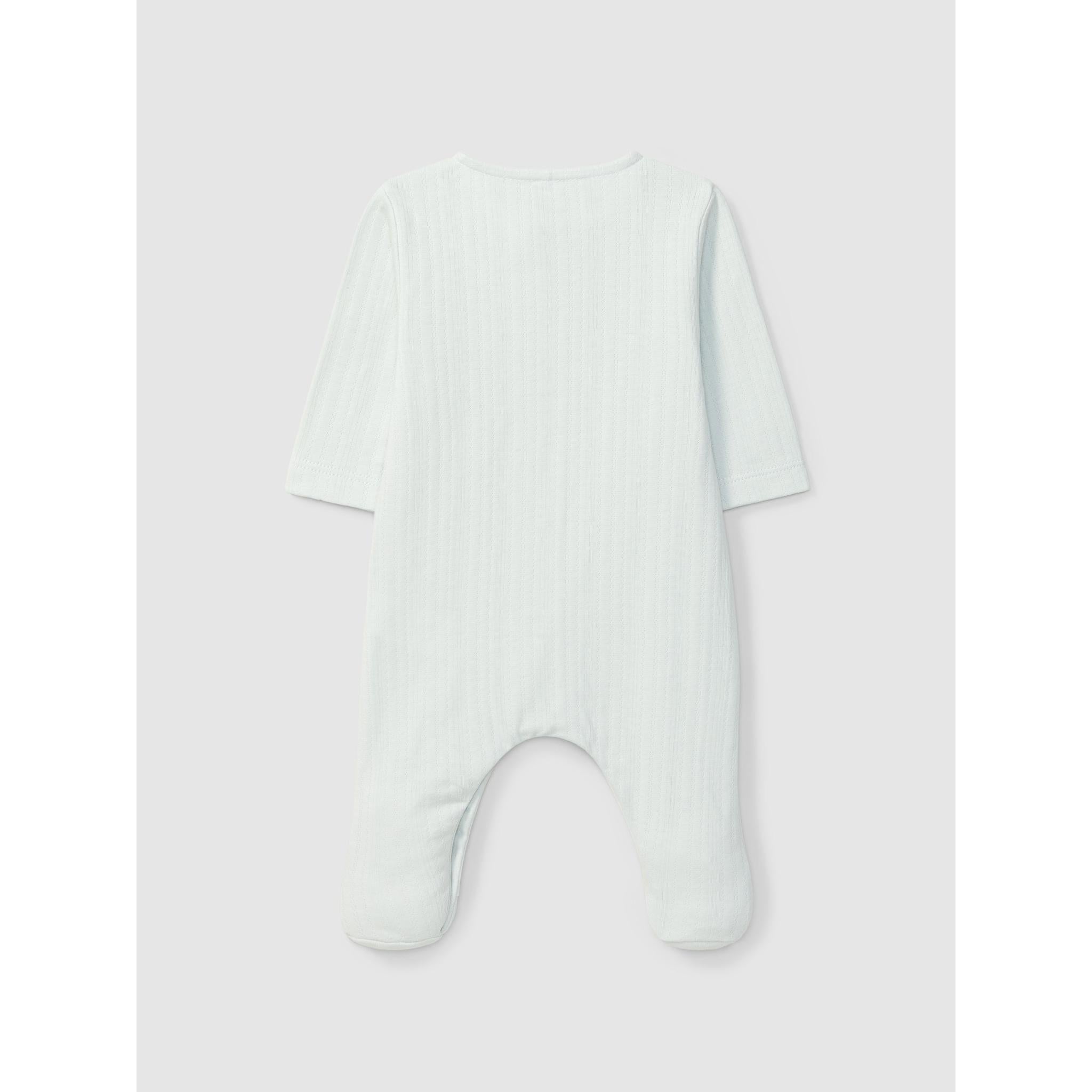 Babygrow in organic cotton with embroidered detail