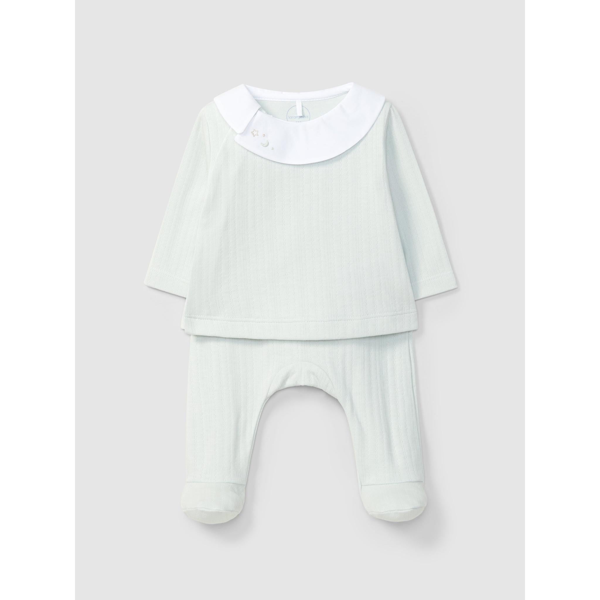 Two-piece organic cotton set with embroidered detail