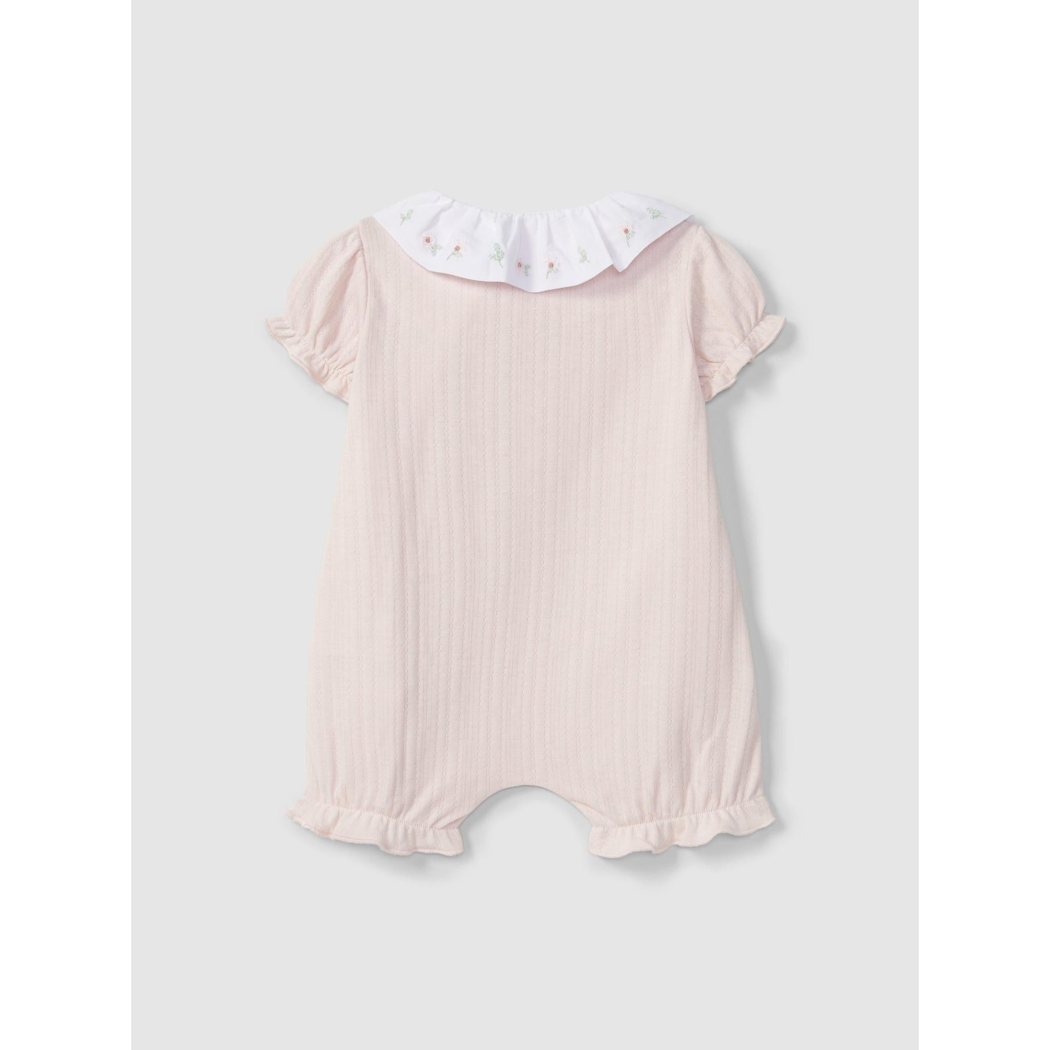 Embroidered Flower Romper