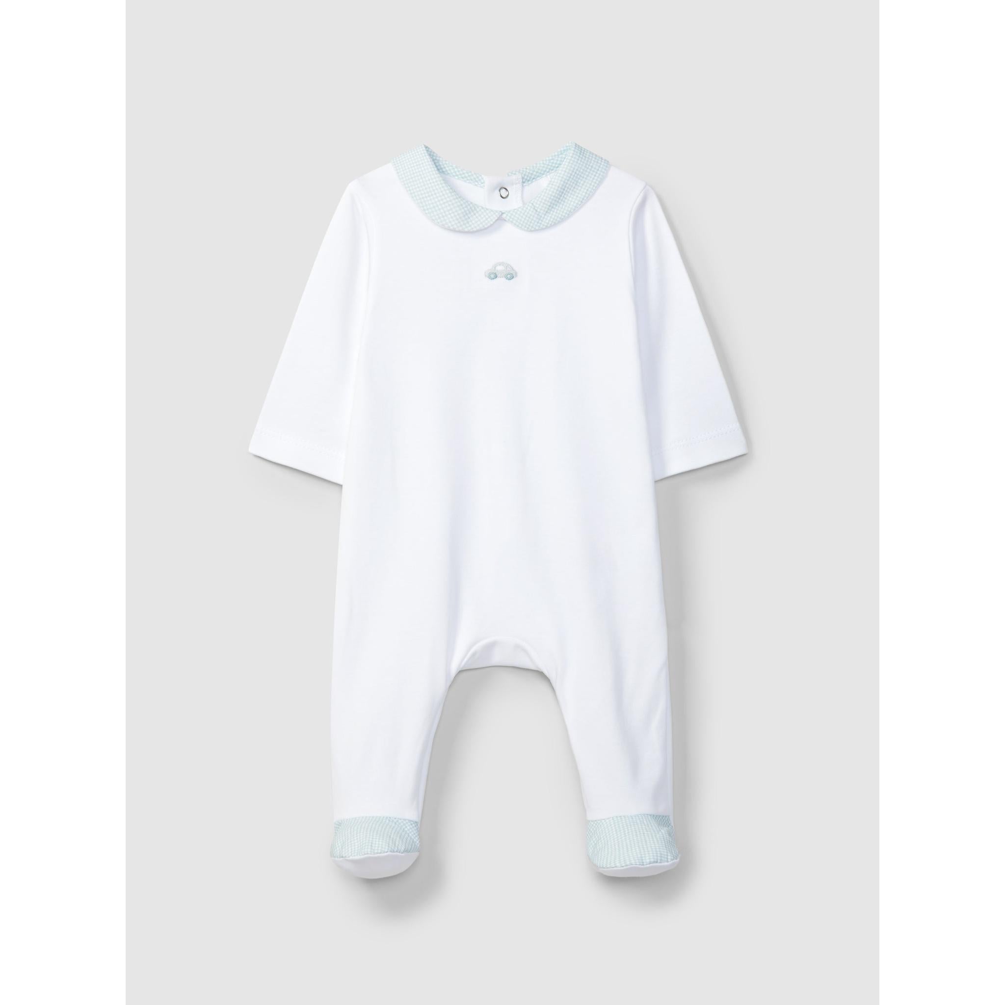 Babygrow embroidered on the chest and printed fabric details