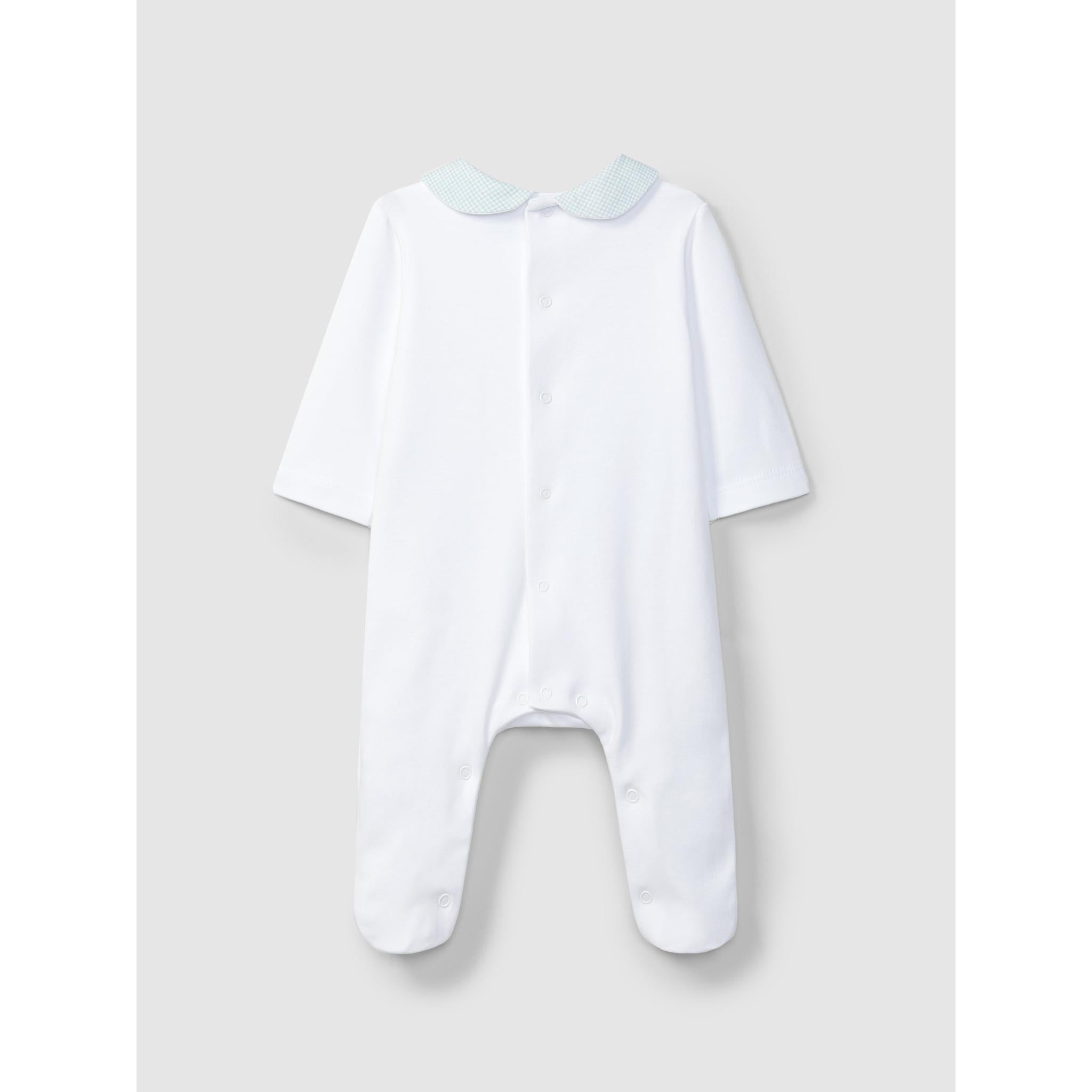 Babygrow embroidered on the chest and printed fabric details