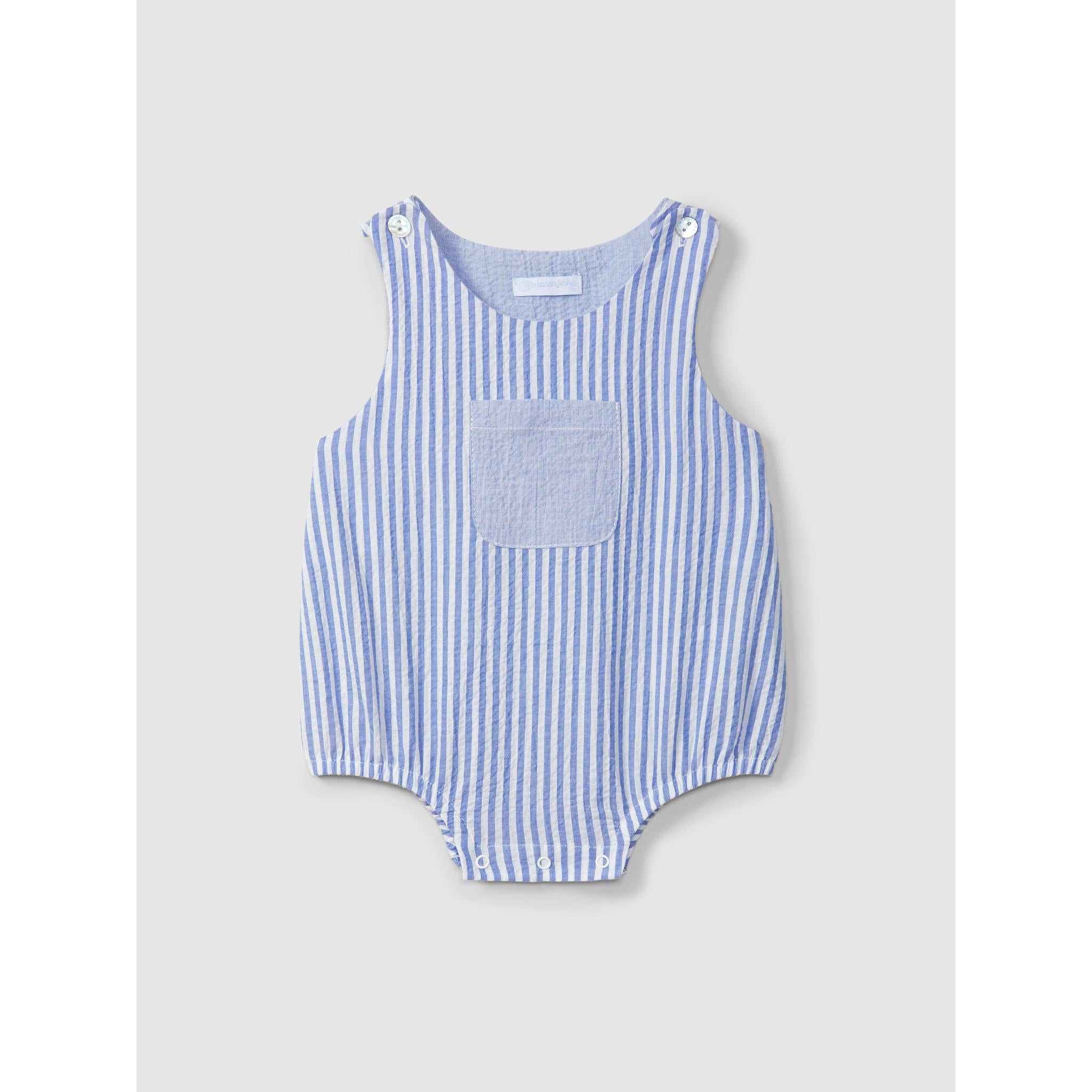 Shortie striped seersucker with pocket