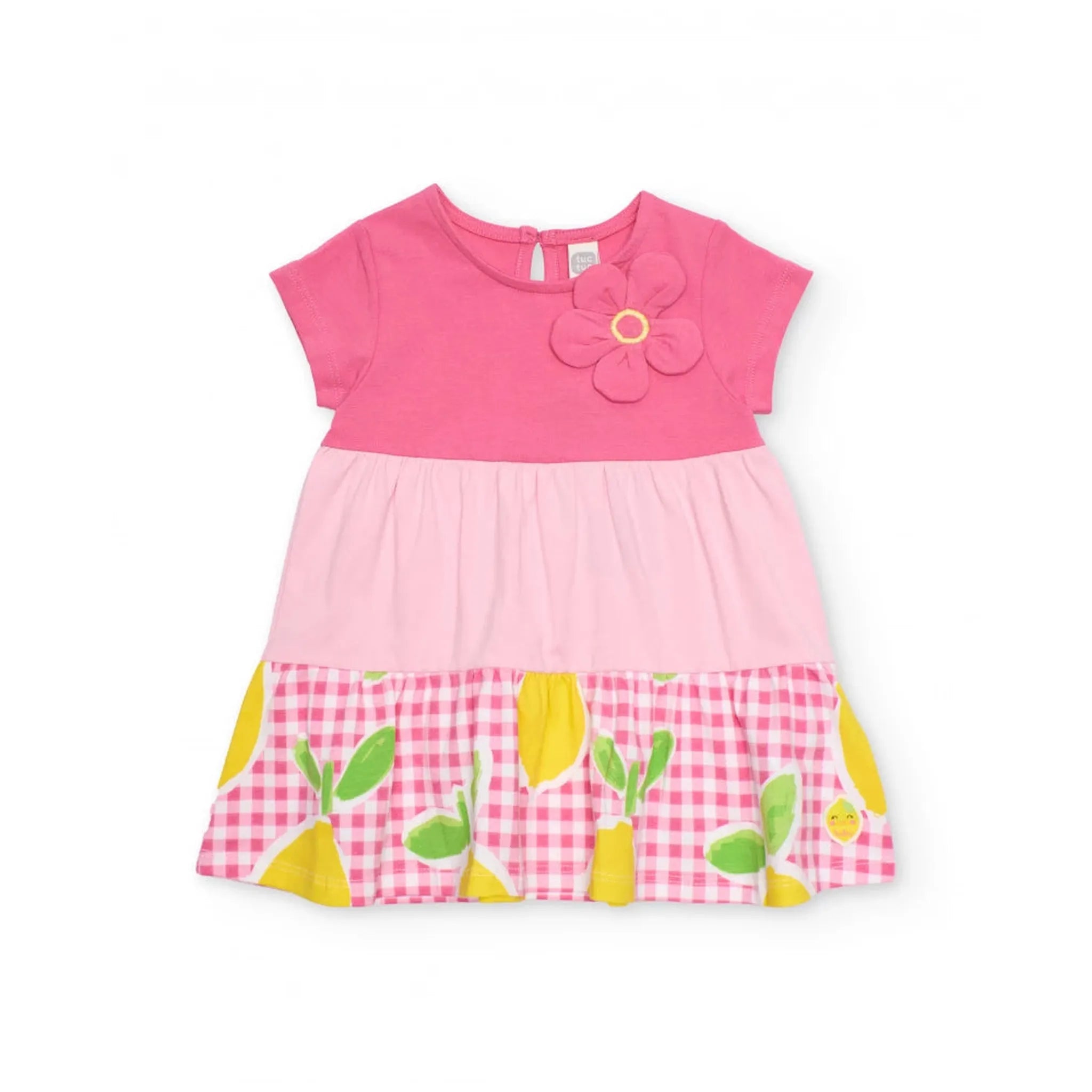 Girls’ knitted dress with applied flower