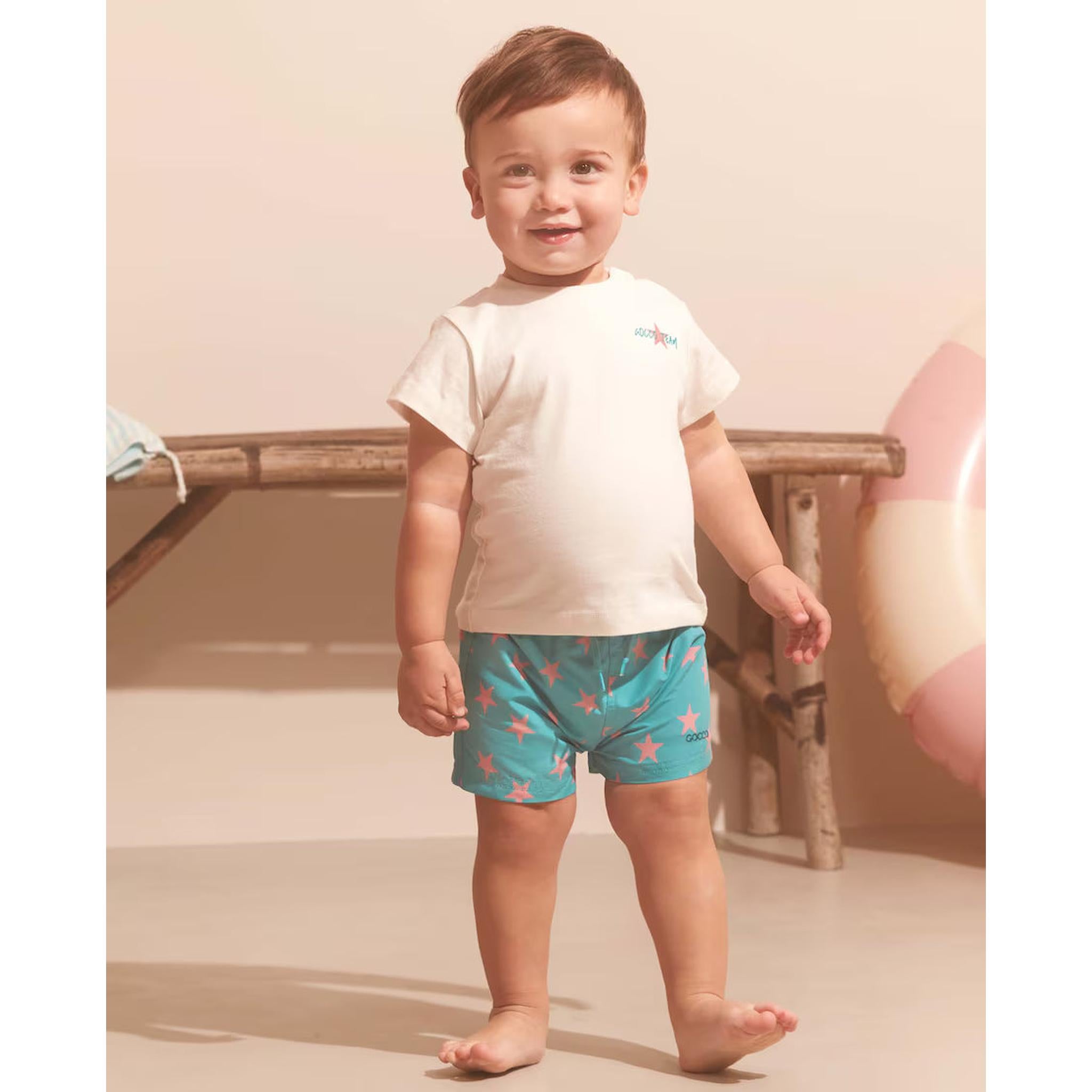 Conjunto Camisa y Bañador de bebé de estrellas